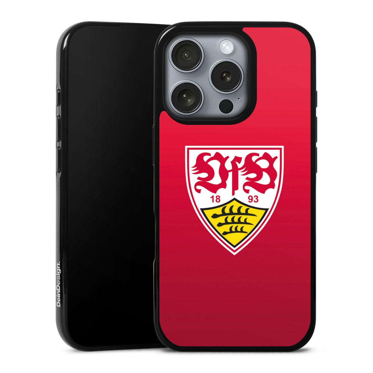 iPhone 16 Pro Handy Silikon Hülle Case schwarz Handyhülle Official Licensed Product Vfb Stuttgart