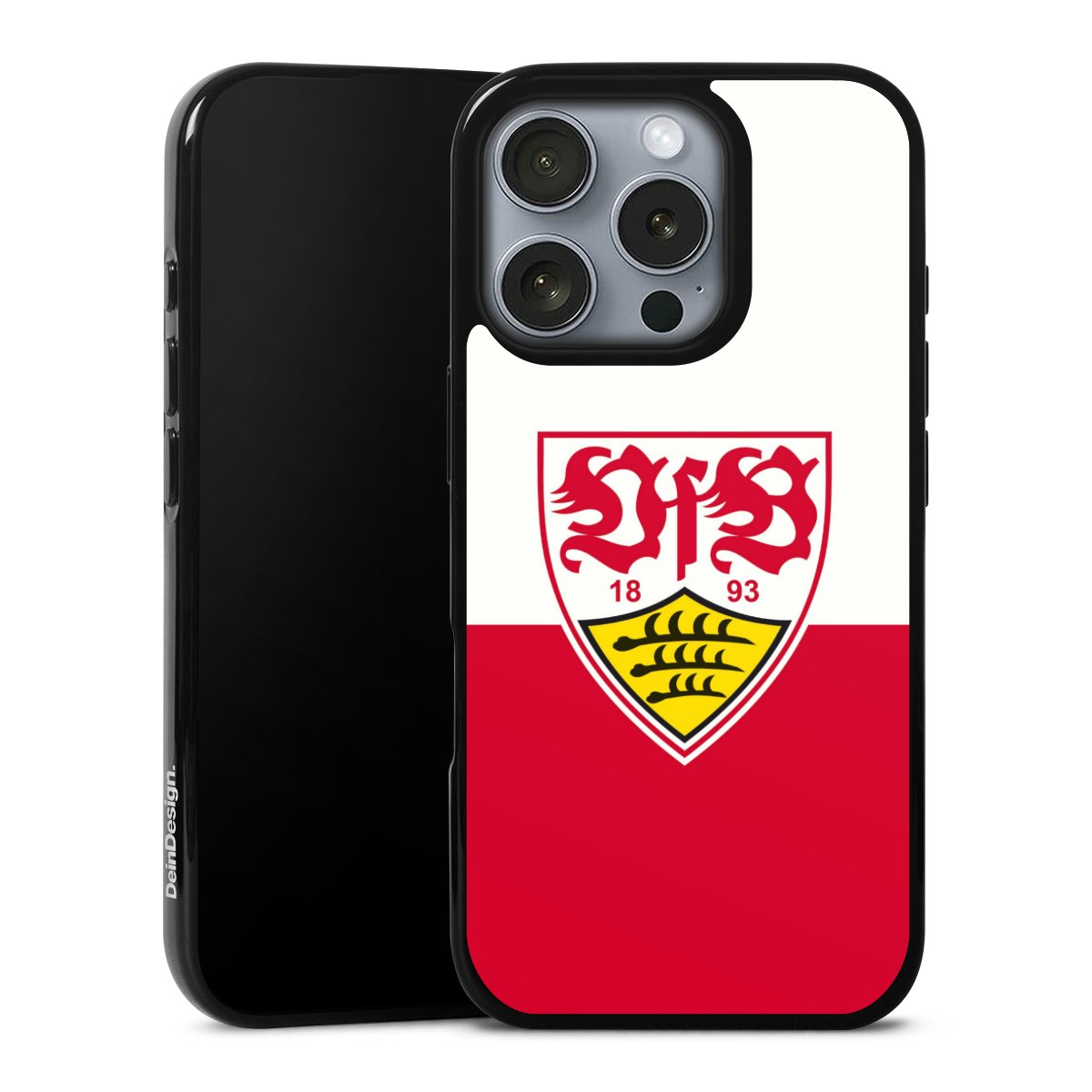 iPhone 16 Pro Handy Silikon Hülle Case schwarz Handyhülle Official Licensed Product Logo Vfb Stuttgart