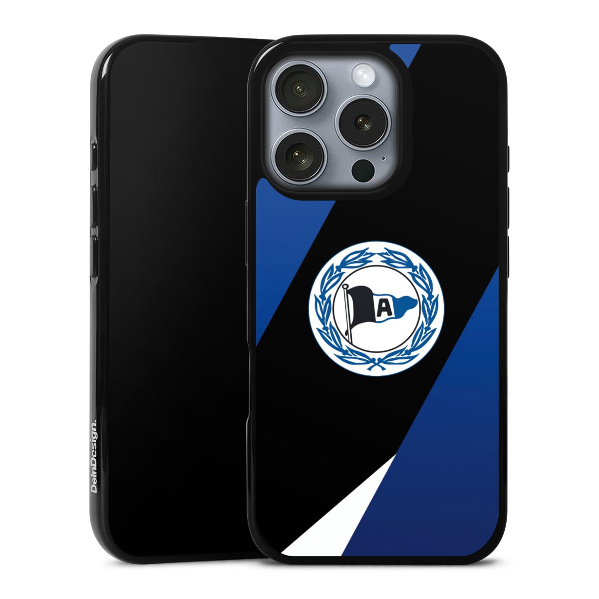 iPhone 16 Pro Handy Silikon Hülle Case schwarz Handyhülle Official Licensed Product Arminia Bielefeld Dsc