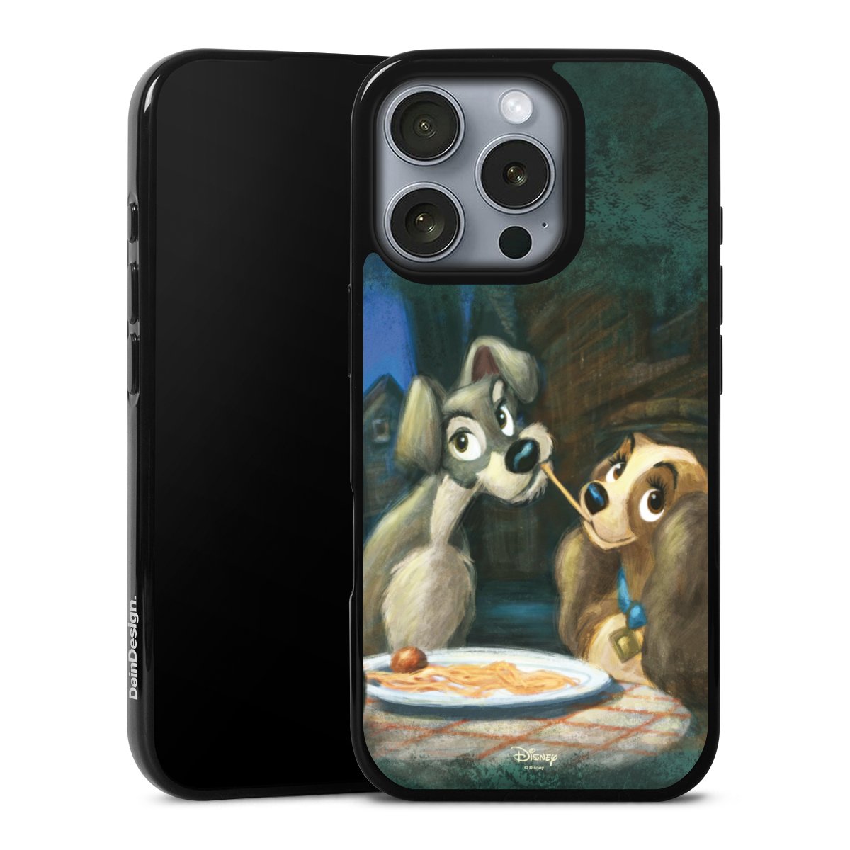 iPhone 16 Pro Handy Silikon Hülle Case schwarz Handyhülle Lady And The Tramp Official Licensed Product Disney