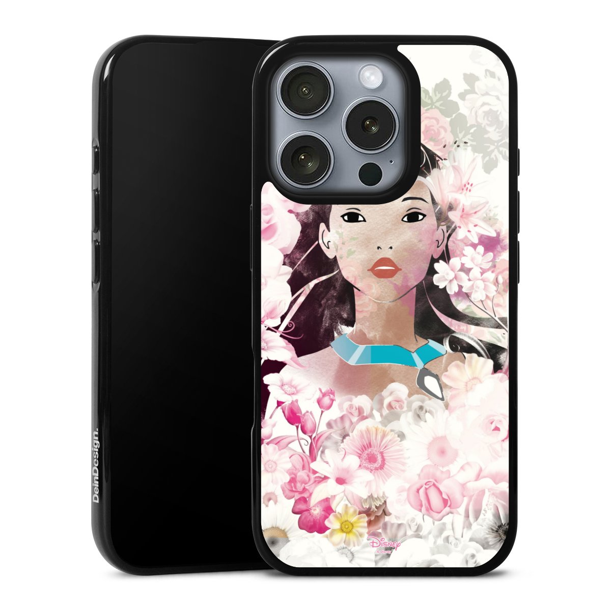 iPhone 16 Pro Handy Silikon Hülle Case schwarz Handyhülle Pocahontas Official Licensed Product Disney