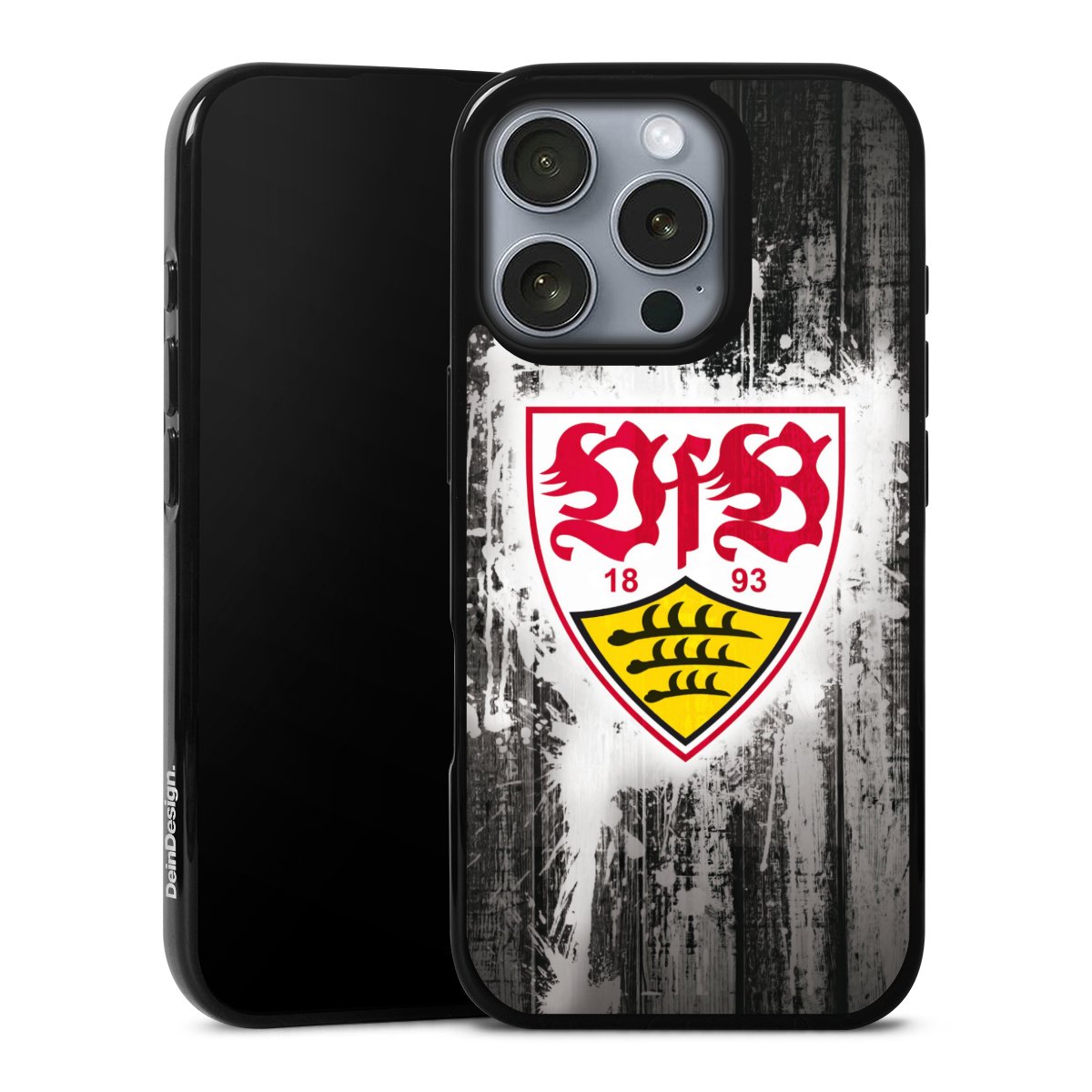 iPhone 16 Pro Handy Silikon Hülle Case schwarz Handyhülle Vfb Stuttgart Official Licensed Product