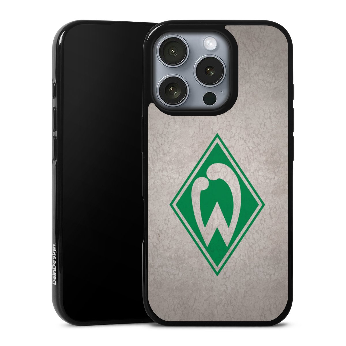 iPhone 16 Pro Handy Silikon Hülle Case schwarz Handyhülle Sv Werder Bremen Concrete Official Licensed Product