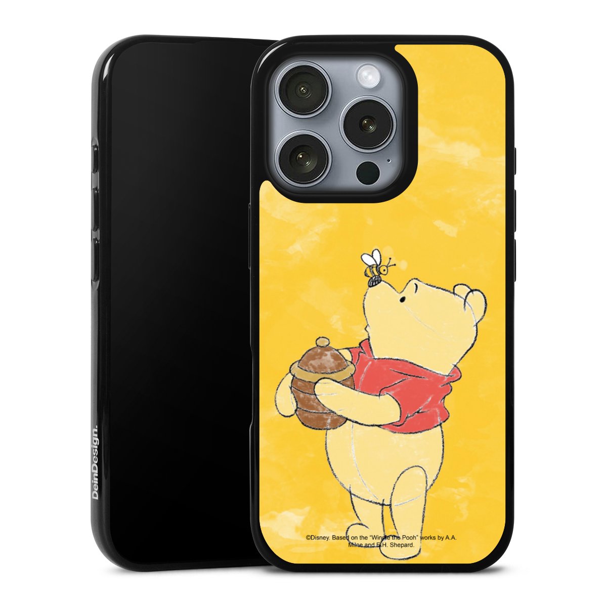 iPhone 16 Pro Handy Silikon Hülle Case schwarz Handyhülle Official Licensed Product Winnie The Pooh Disney