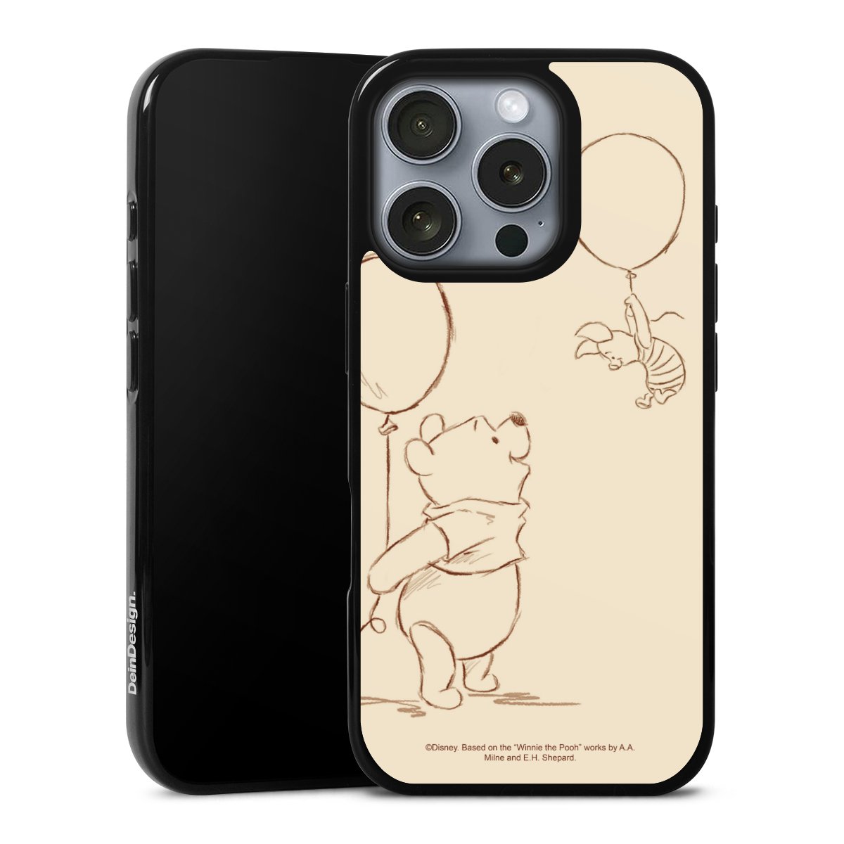 iPhone 16 Pro Handy Silikon Hülle Case schwarz Handyhülle Official Licensed Product Winnie The Pooh Disney