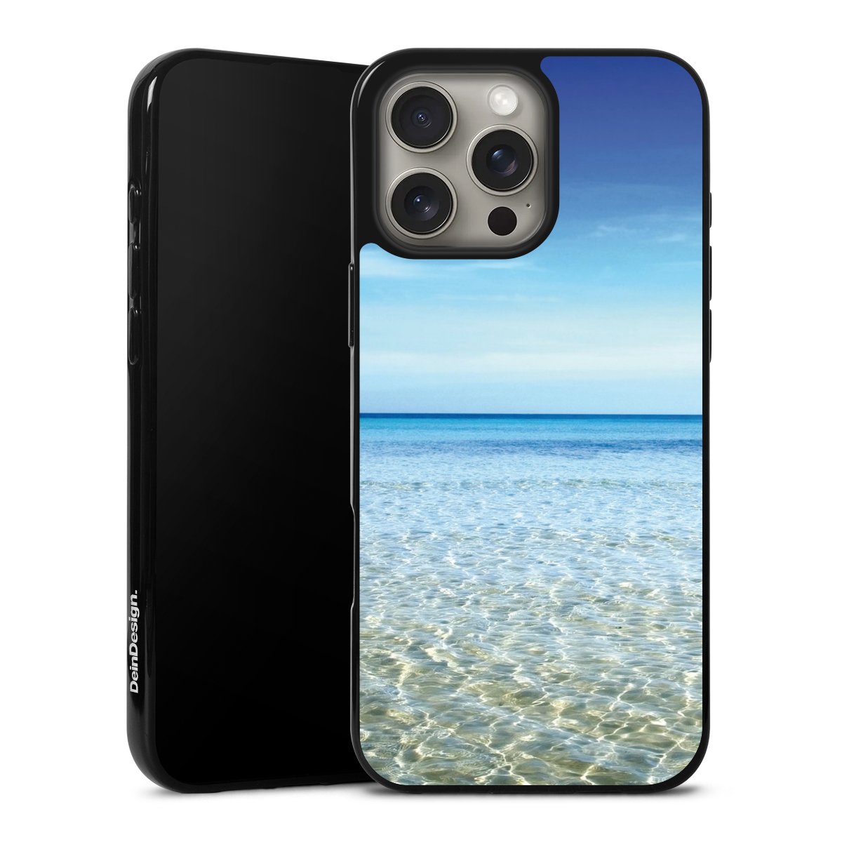 iPhone 16 Pro Max Handy Silikon Hülle Case schwarz Handyhülle Urlaub Sky Ocean