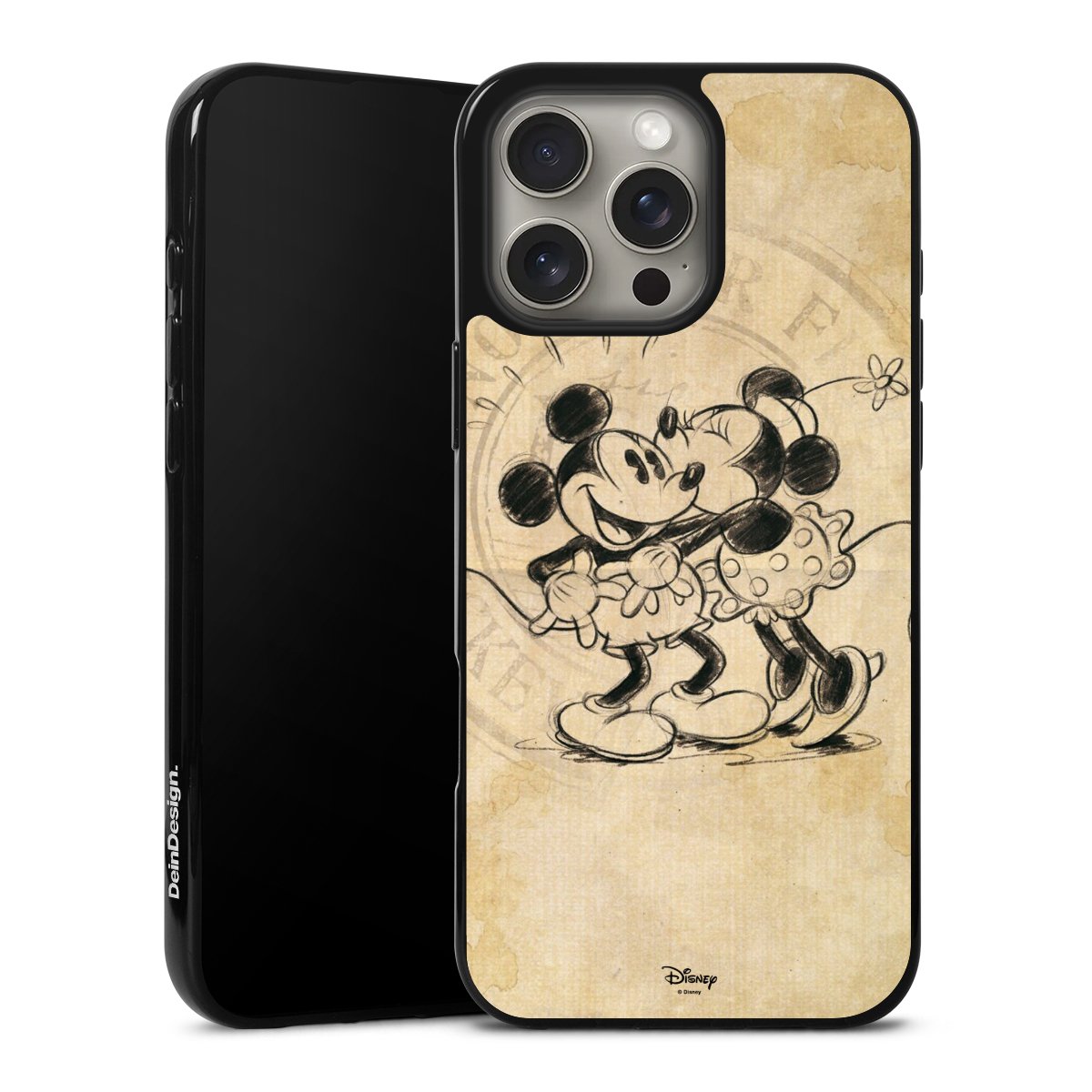 iPhone 16 Pro Max Handy Silikon Hülle Case schwarz Handyhülle Mickey Mouse Vintage Minnie Mouse