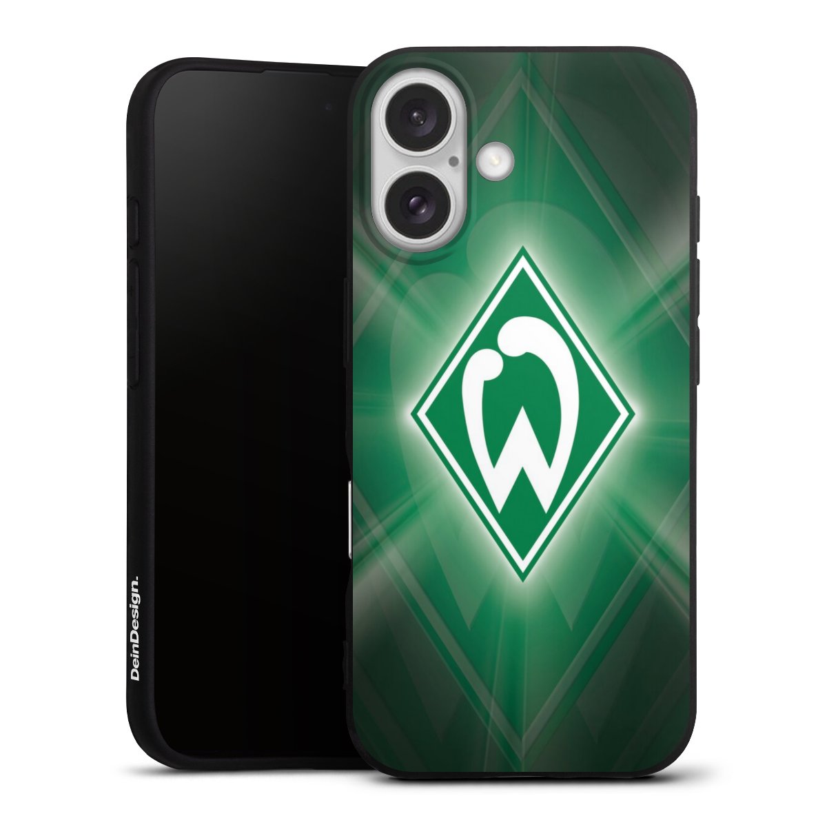 iPhone 16 Handy Premium Silikon Hülle Handyhülle schwarz Case Sv Werder Bremen Official Licensed Product Coat Of Arms Silikon Premium Case