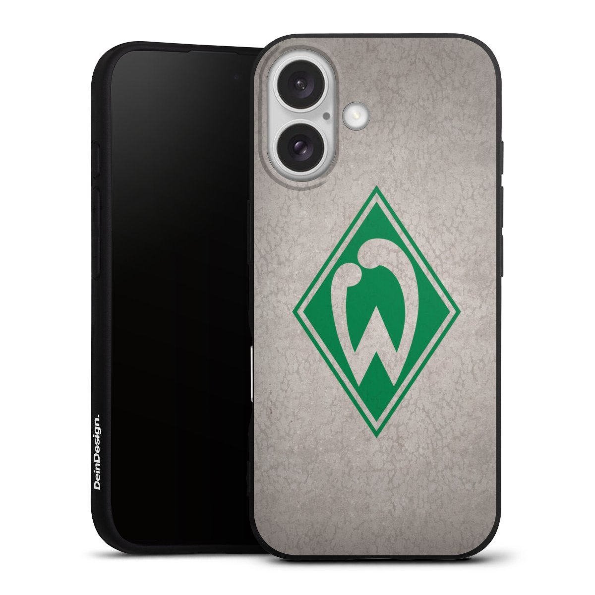 iPhone 16 Handy Premium Silikon Hülle Handyhülle schwarz Case Sv Werder Bremen Concrete Official Licensed Product Silikon Premium Case