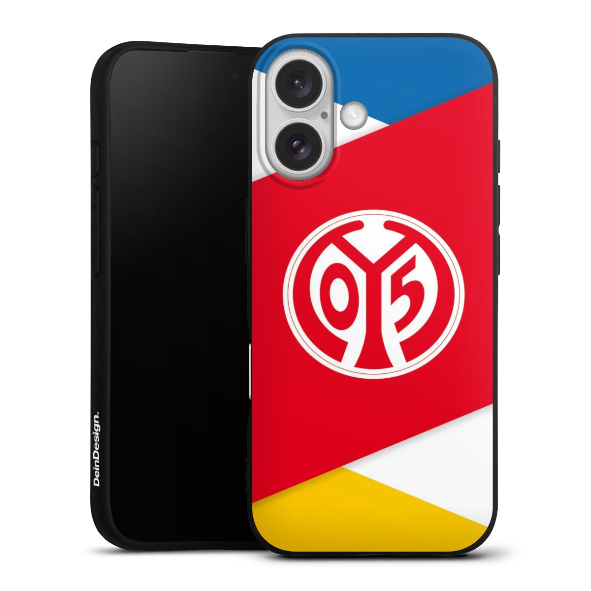 iPhone 16 Handy Premium Silikon Hülle Handyhülle schwarz Case Official Licensed Product Soccer 1. Fsv Mainz 05 E.V. Silikon Premium Case