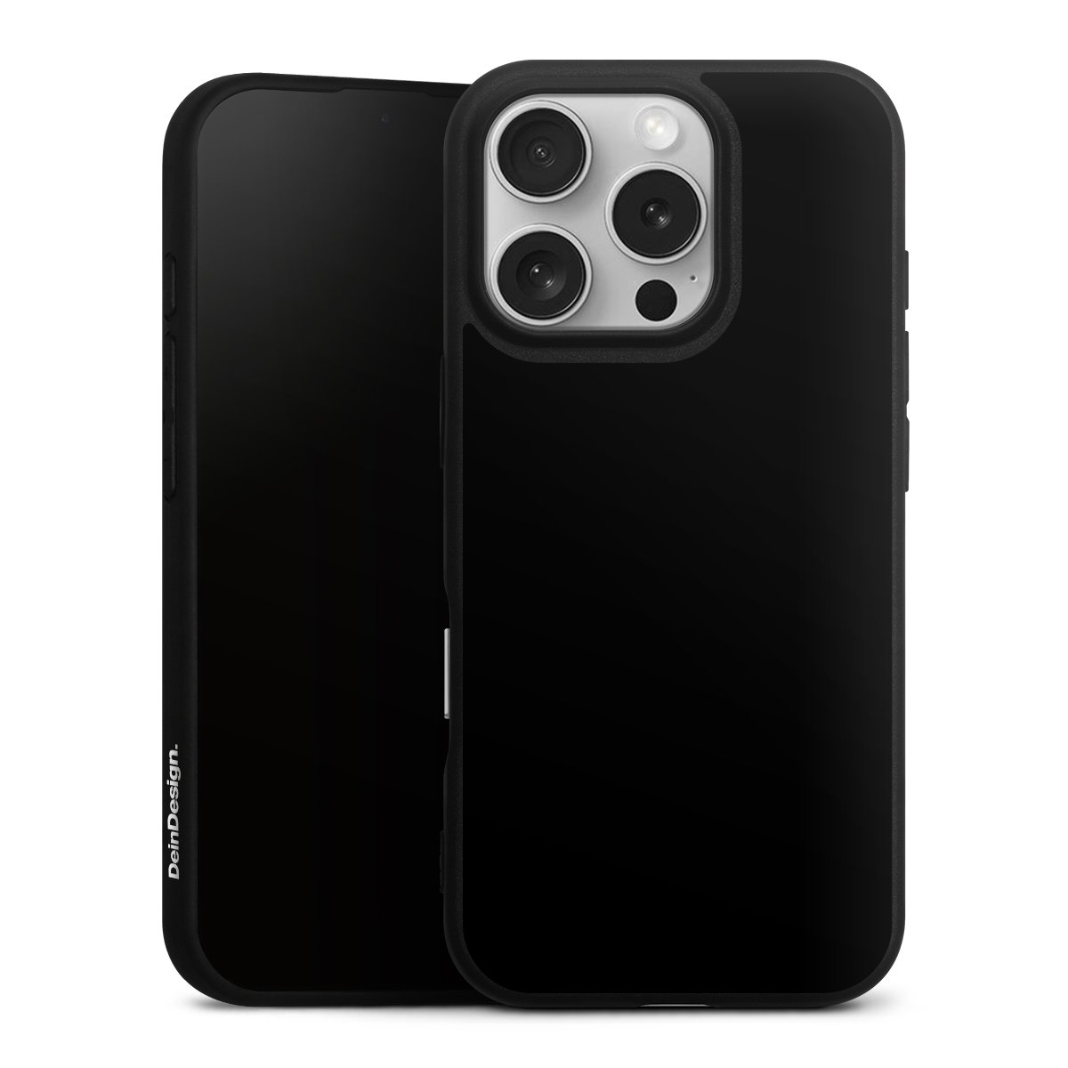 iPhone 16 Pro Handy Premium Silikon Hülle Handyhülle schwarz Case Black Colour Unicoloured Silikon Premium Case