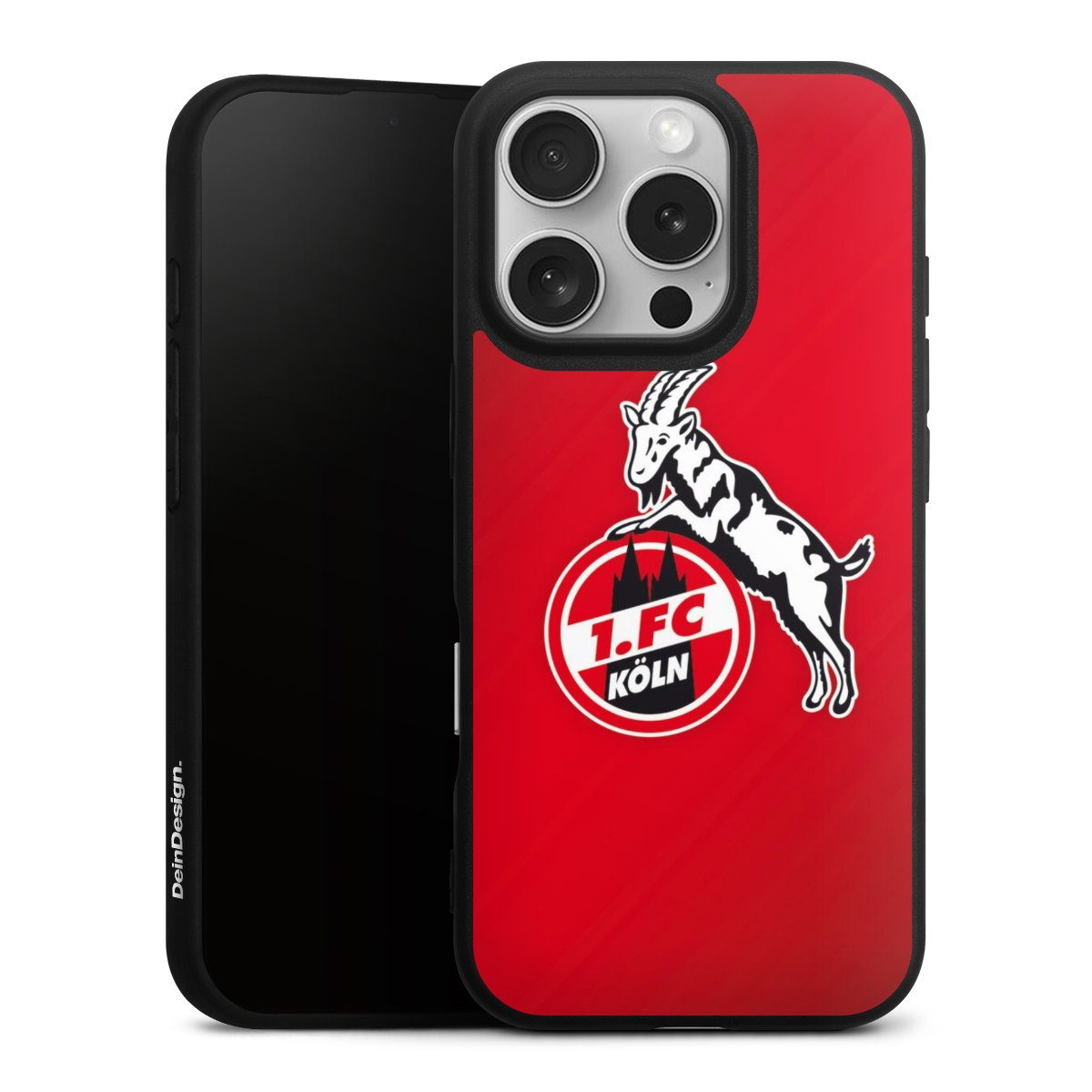 iPhone 16 Pro Handy Premium Silikon Hülle Handyhülle schwarz Case Official Licensed Product Effzeh 1. Fc Köln Silikon Premium Case