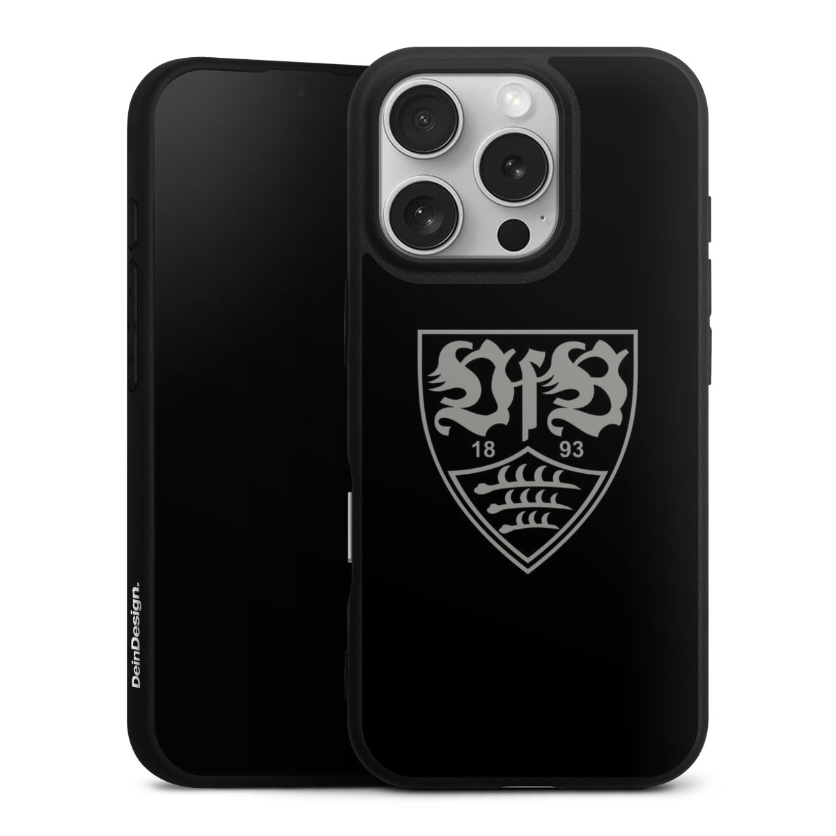 iPhone 16 Pro Handy Premium Silikon Hülle Handyhülle schwarz Case Official Licensed Product Vfb Stuttgart Silikon Premium Case