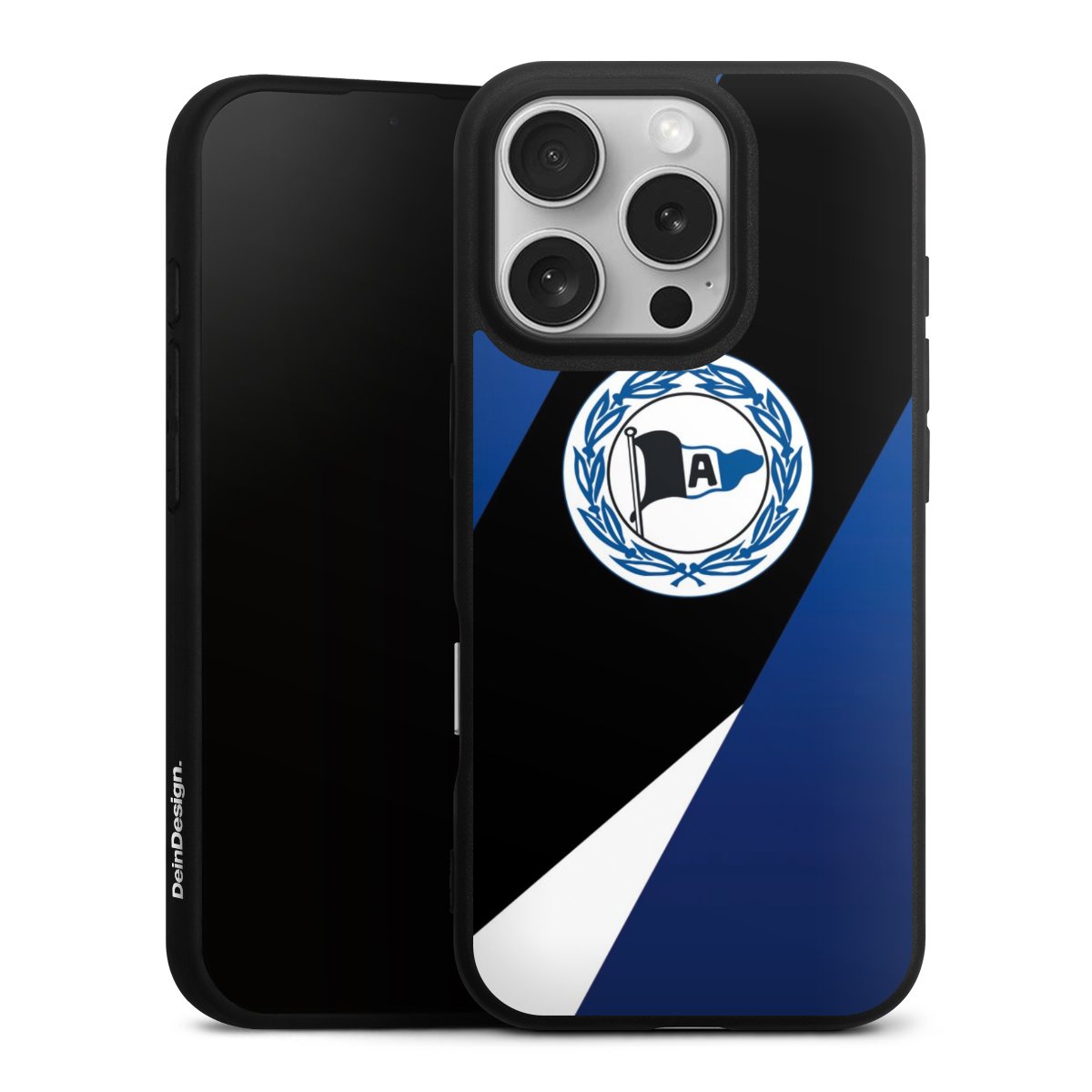 iPhone 16 Pro Handy Premium Silikon Hülle Handyhülle schwarz Case Official Licensed Product Arminia Bielefeld Dsc Silikon Premium Case