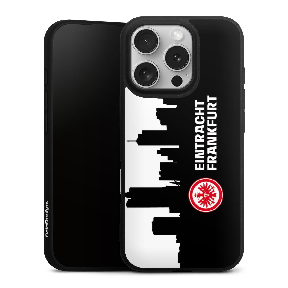 iPhone 16 Pro Handy Premium Silikon Hülle Handyhülle schwarz Case Sge Eintracht Frankfurt Official Licensed Product Silikon Premium Case