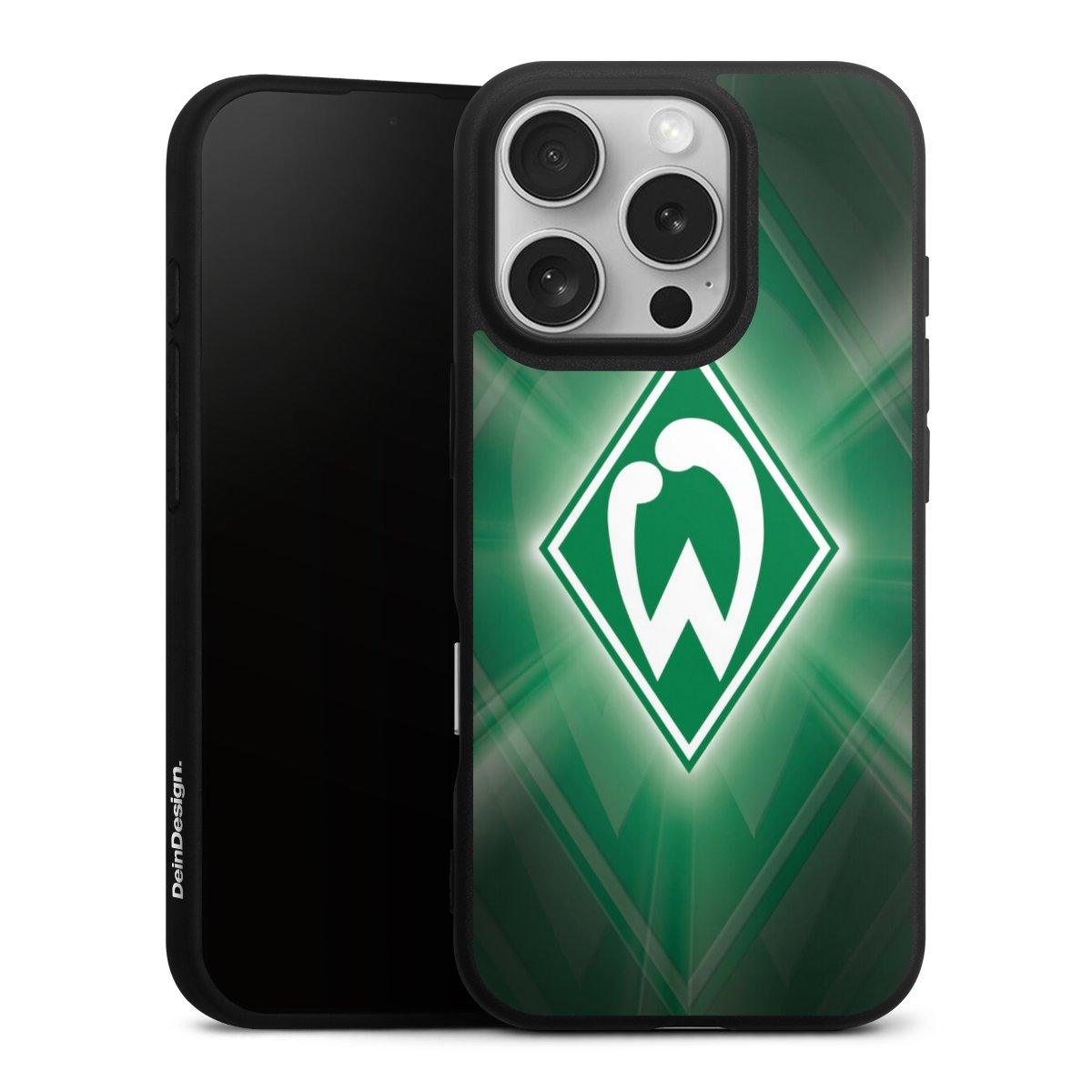 iPhone 16 Pro Handy Premium Silikon Hülle Handyhülle schwarz Case Sv Werder Bremen Official Licensed Product Coat Of Arms Silikon Premium Case