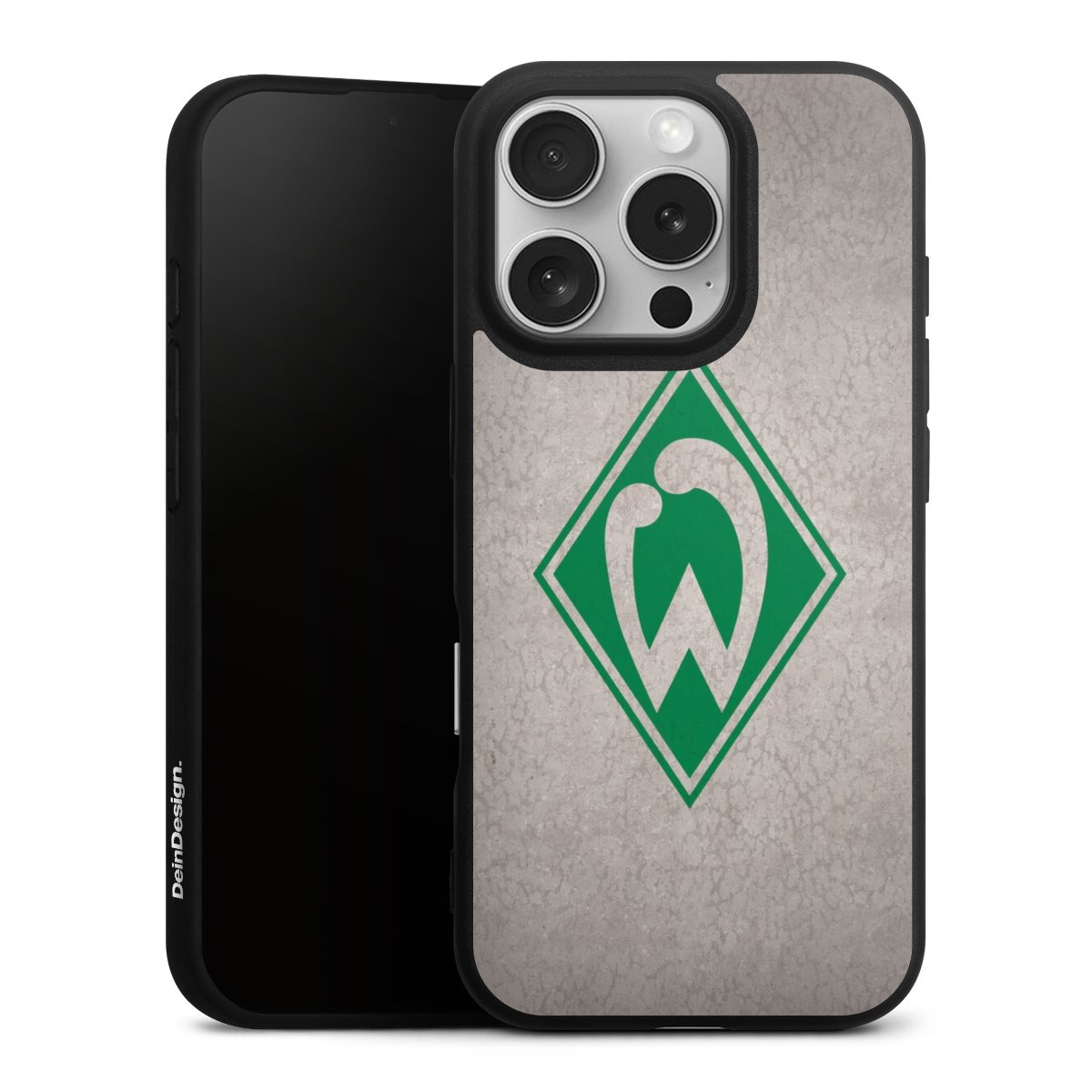 iPhone 16 Pro Handy Premium Silikon Hülle Handyhülle schwarz Case Sv Werder Bremen Concrete Official Licensed Product Silikon Premium Case