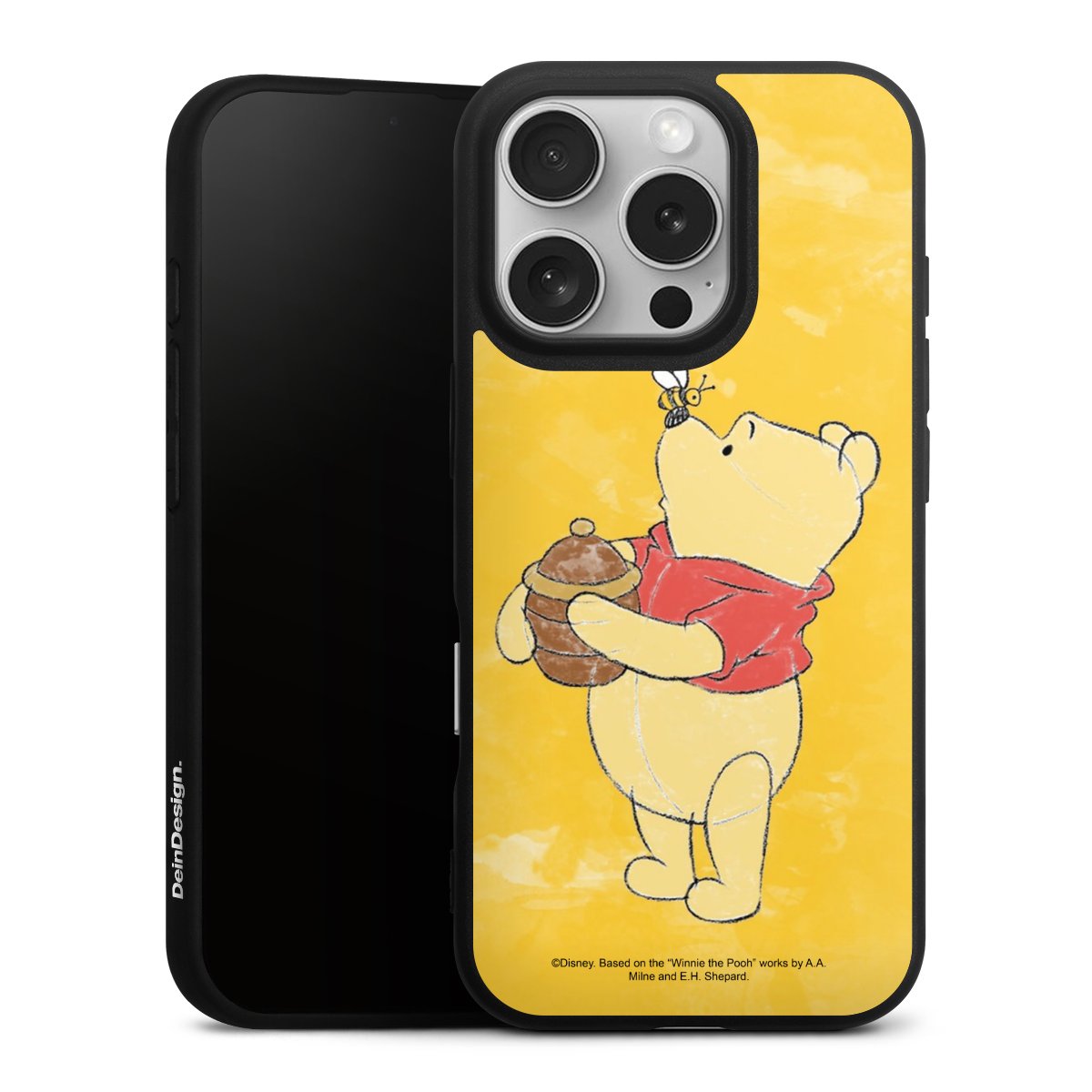 iPhone 16 Pro Handy Premium Silikon Hülle Handyhülle schwarz Case Official Licensed Product Winnie The Pooh Disney Silikon Premium Case