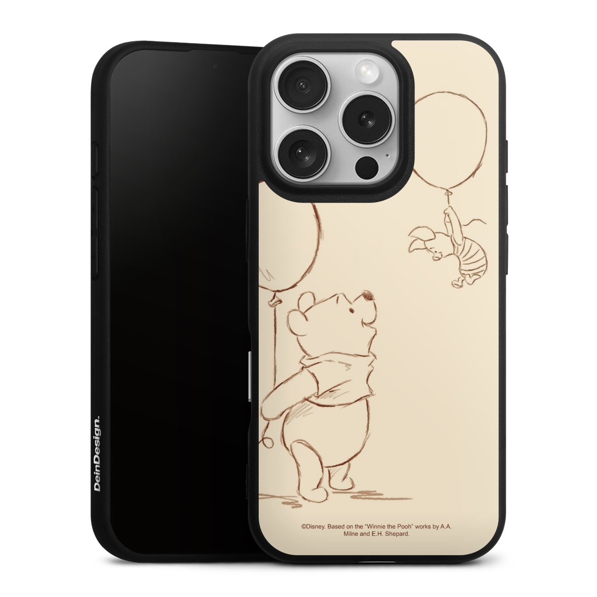 iPhone 16 Pro Handy Premium Silikon Hülle Handyhülle schwarz Case Official Licensed Product Winnie The Pooh Disney Silikon Premium Case