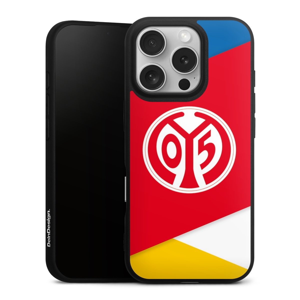 iPhone 16 Pro Handy Premium Silikon Hülle Handyhülle schwarz Case Official Licensed Product Soccer 1. Fsv Mainz 05 E.V. Silikon Premium Case