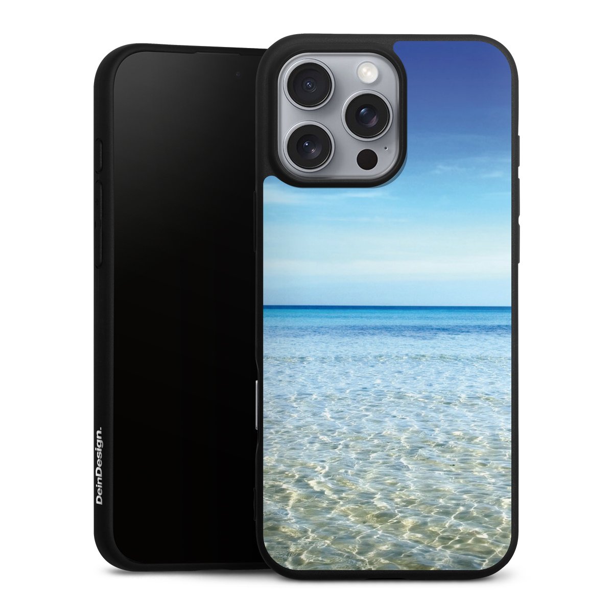 iPhone 16 Pro Max Handy Premium Silikon Hülle Handyhülle schwarz Case Urlaub Sky Ocean Silikon Premium Case