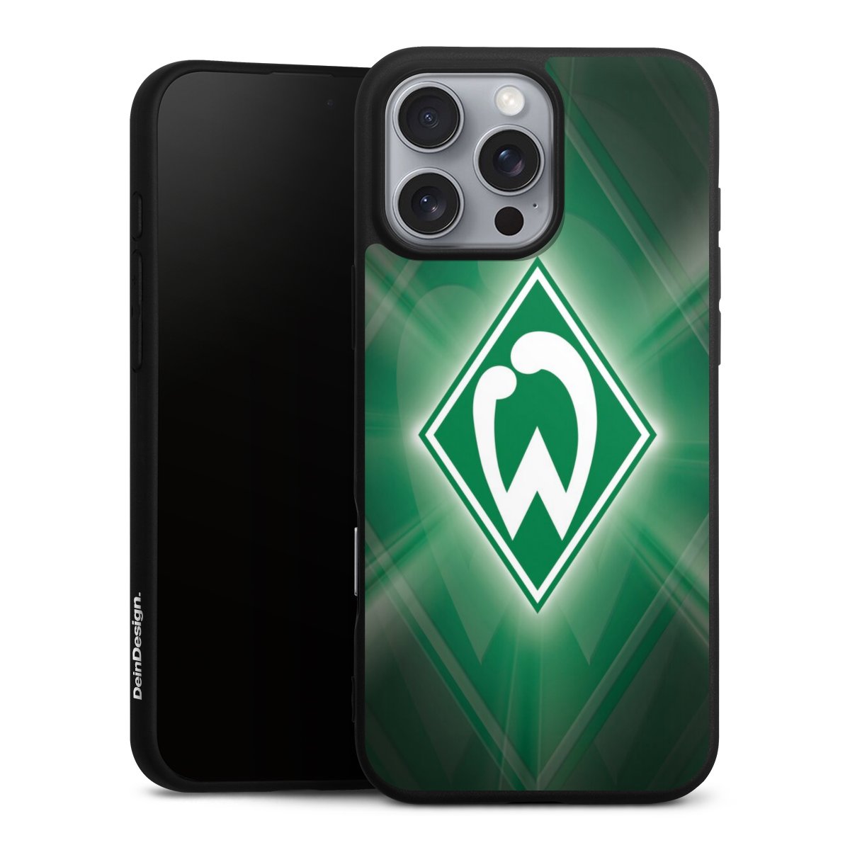 iPhone 16 Pro Max Handy Premium Silikon Hülle Handyhülle schwarz Case Sv Werder Bremen Official Licensed Product Coat Of Arms Silikon Premium Case