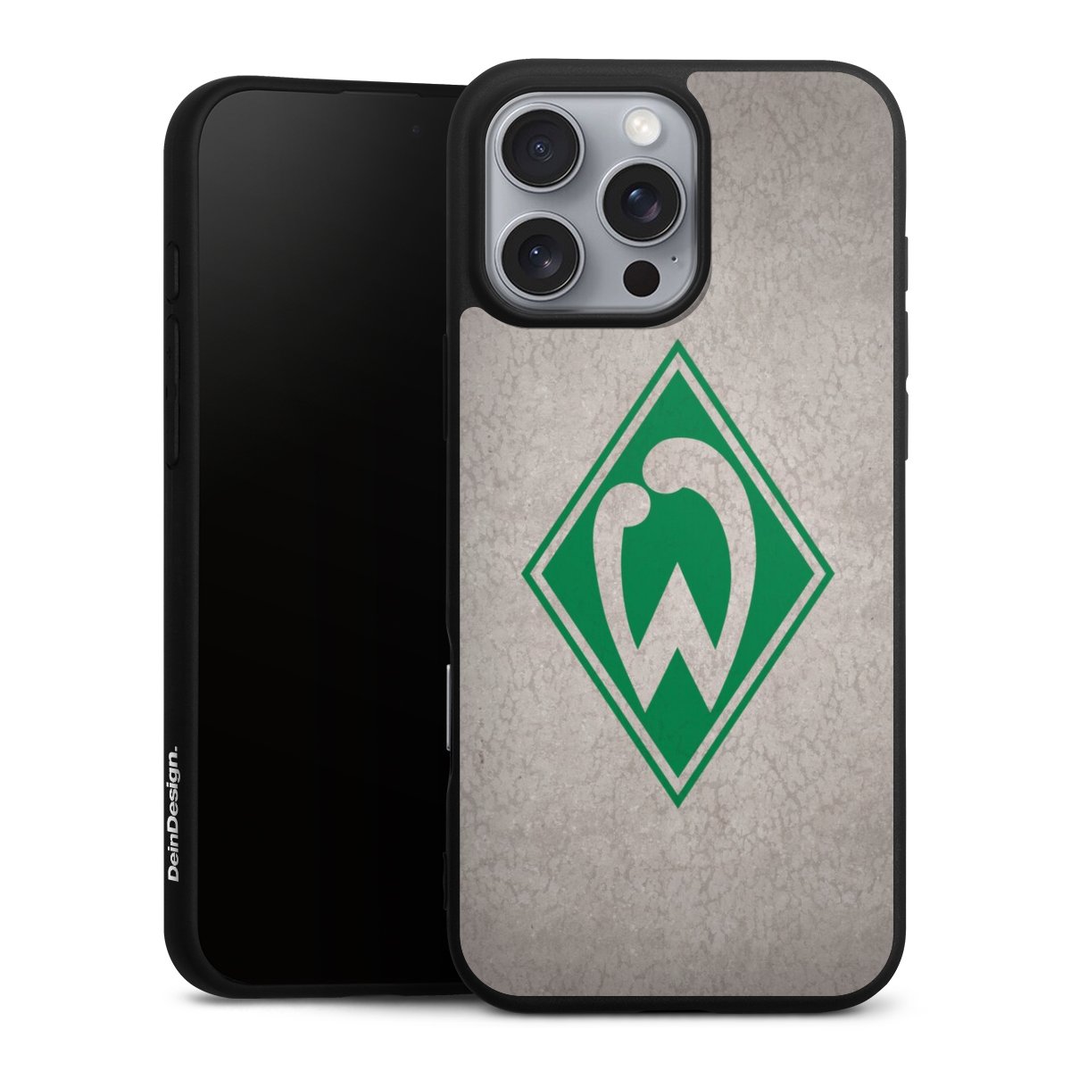 iPhone 16 Pro Max Handy Premium Silikon Hülle Handyhülle schwarz Case Sv Werder Bremen Concrete Official Licensed Product Silikon Premium Case