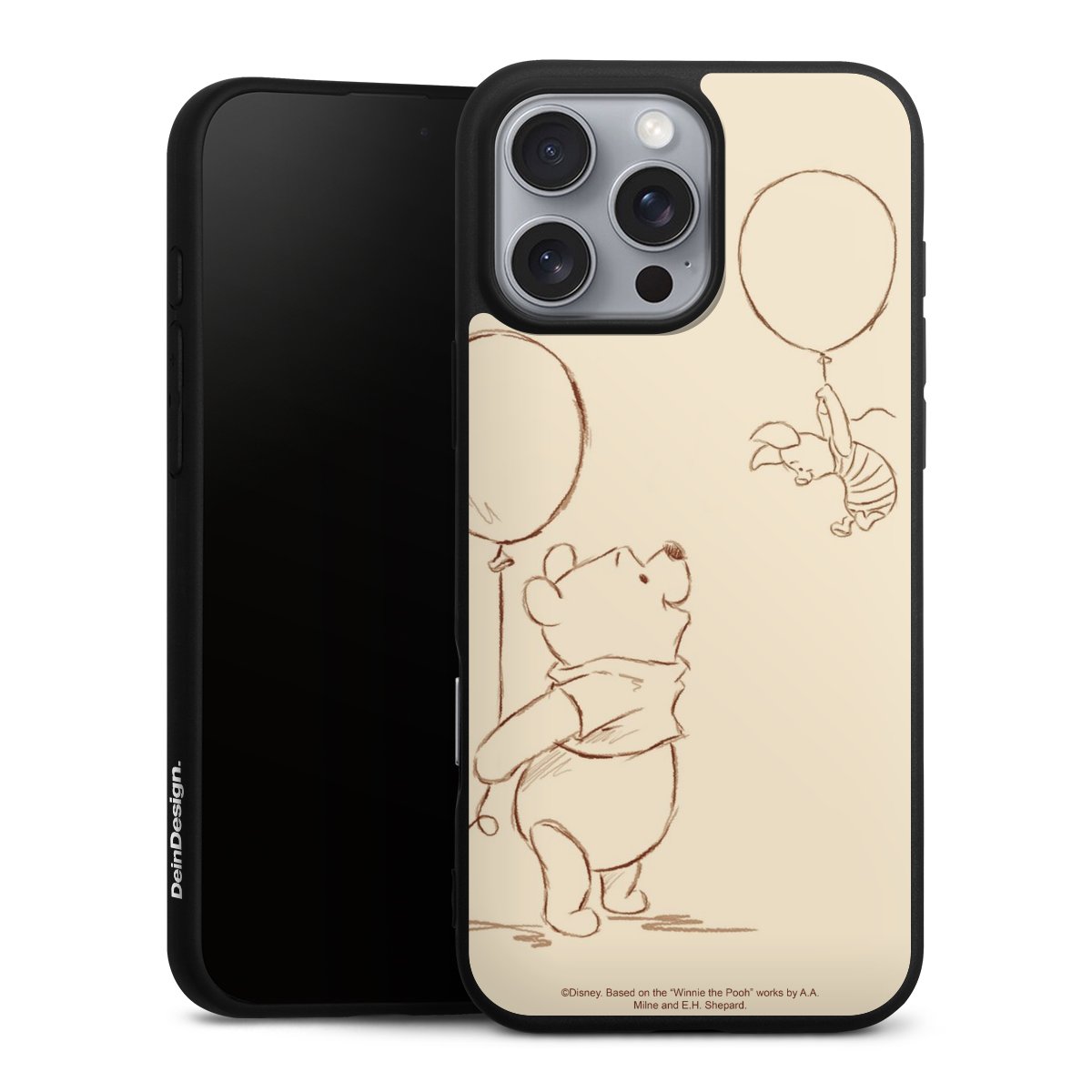 iPhone 16 Pro Max Handy Premium Silikon Hülle Handyhülle schwarz Case Official Licensed Product Winnie The Pooh Disney Silikon Premium Case