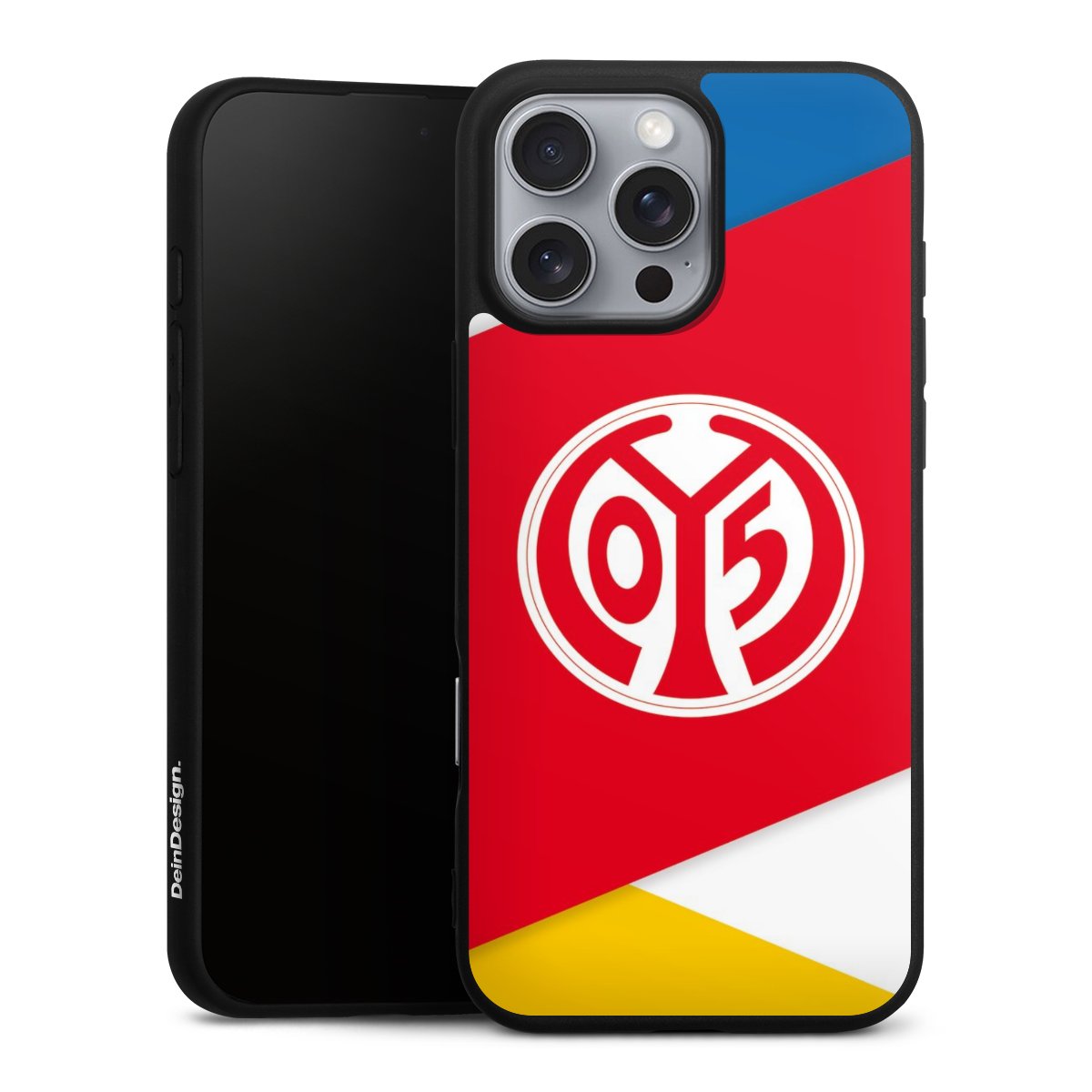 iPhone 16 Pro Max Handy Premium Silikon Hülle Handyhülle schwarz Case Official Licensed Product Soccer 1. Fsv Mainz 05 E.V. Silikon Premium Case