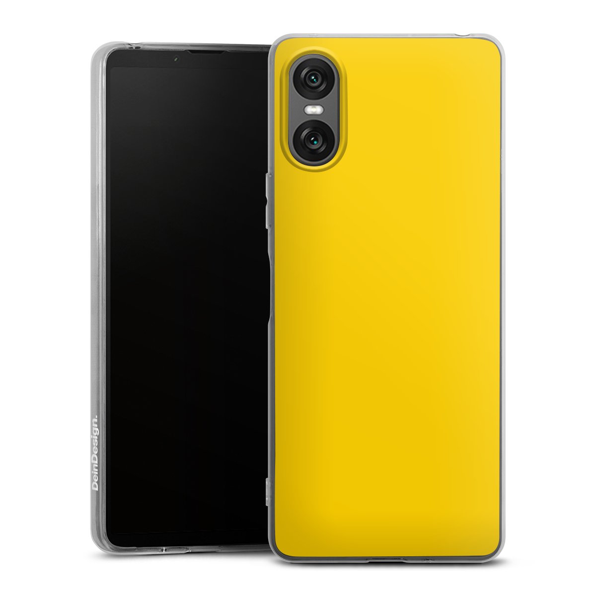 Sony Xperia 10 VI Handy Silikon Hülle Case transparent Handyhülle Yellow Unicoloured Colour Silikon Case