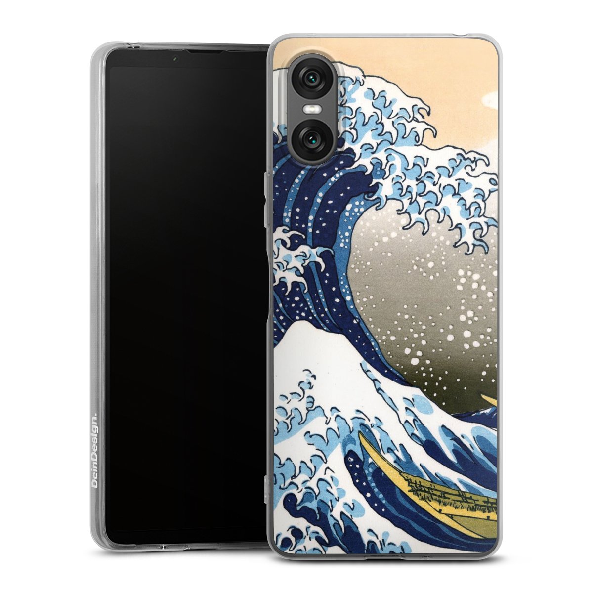 Sony Xperia 10 VI Handy Silikon Hülle Case transparent Handyhülle Kunst Katsushika Hokusai Die Große Welle Vor Kanagawa Silikon Case