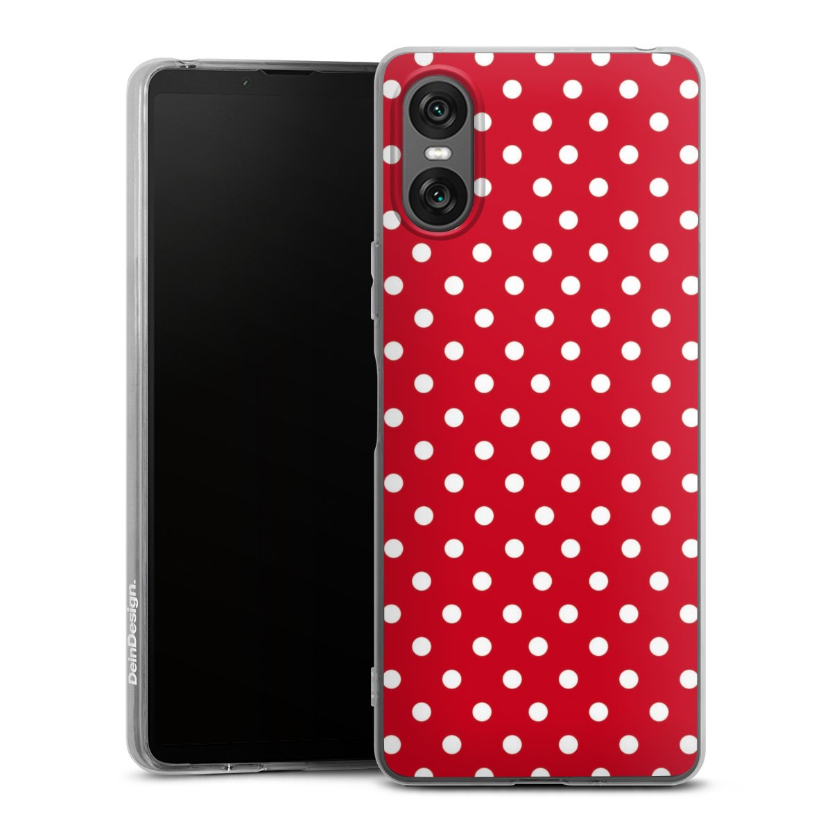 Sony Xperia 10 VI Handy Silikon Hülle Case transparent Handyhülle Points Polka Dots Retro Silikon Case