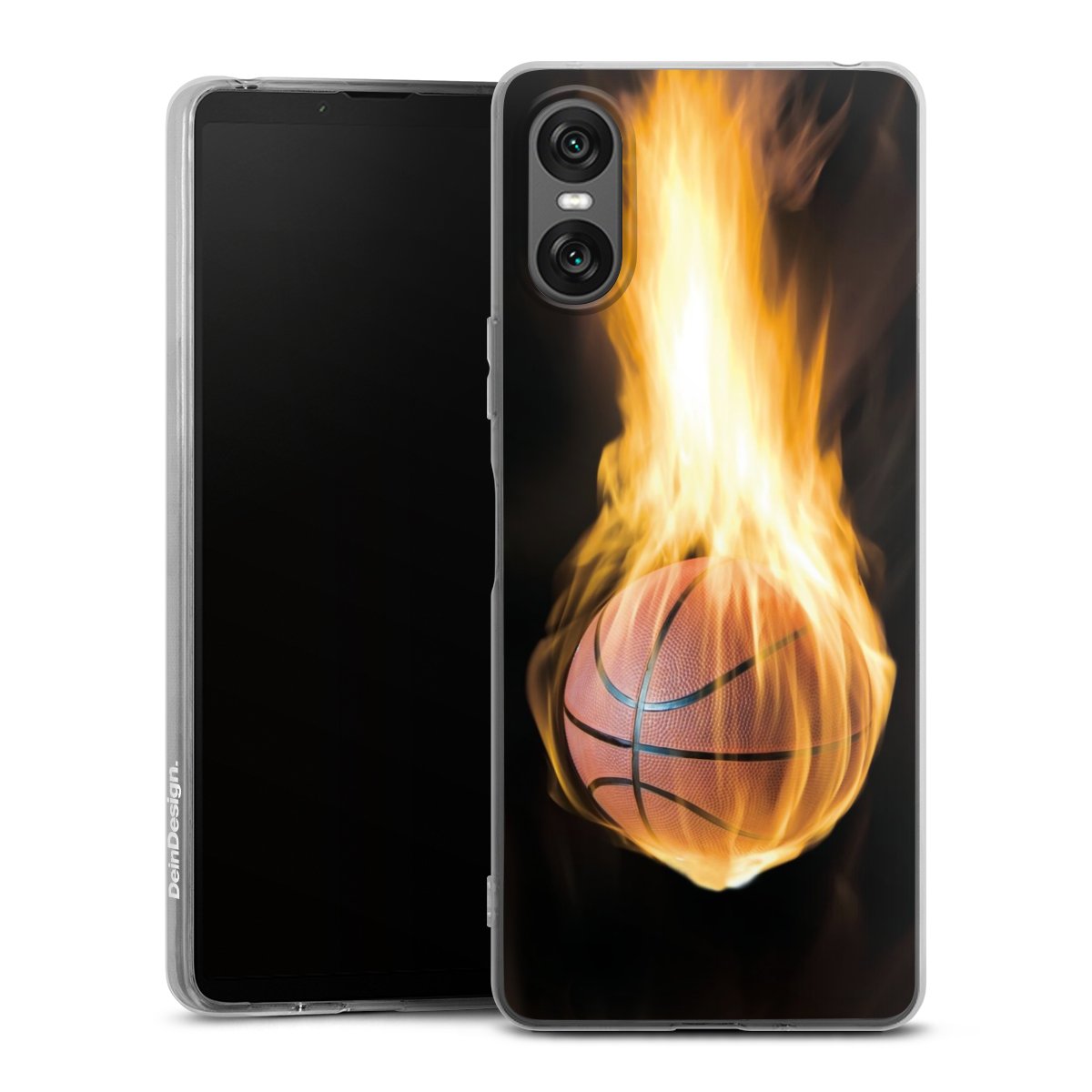 Sony Xperia 10 VI Handy Silikon Hülle Case transparent Handyhülle Basketball Sports Fire Silikon Case