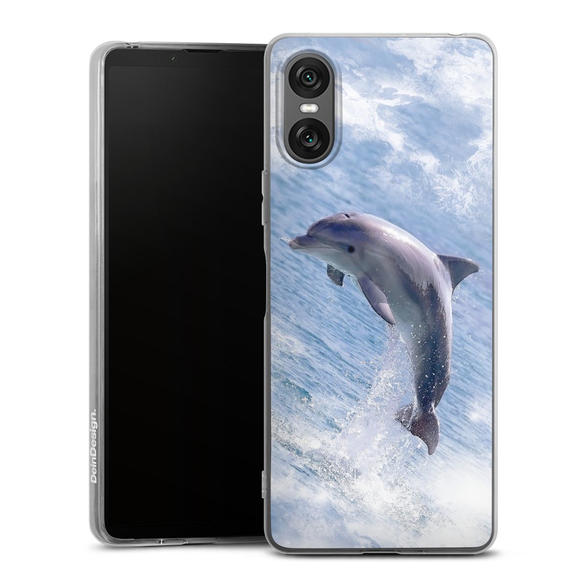 Sony Xperia 10 VI Handy Silikon Hülle Case transparent Handyhülle Dolphin Ocean Wale Silikon Case