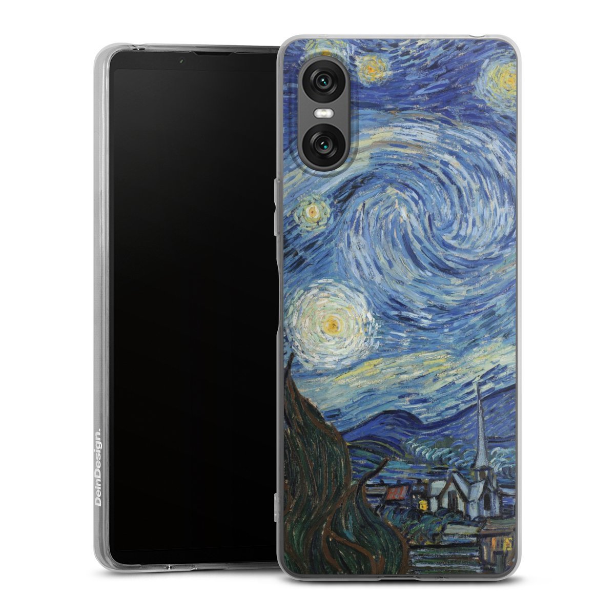 Sony Xperia 10 VI Handy Silikon Hülle Case transparent Handyhülle The Starry Night Kunst Vincent Van Gogh Silikon Case