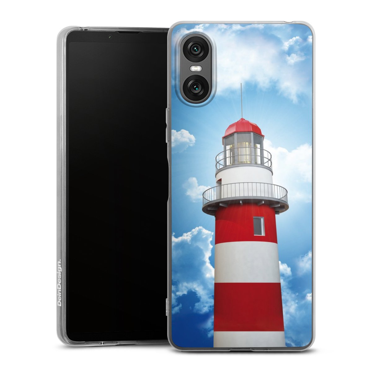 Sony Xperia 10 VI Handy Silikon Hülle Case transparent Handyhülle Lighthouse Sky Cloud Silikon Case