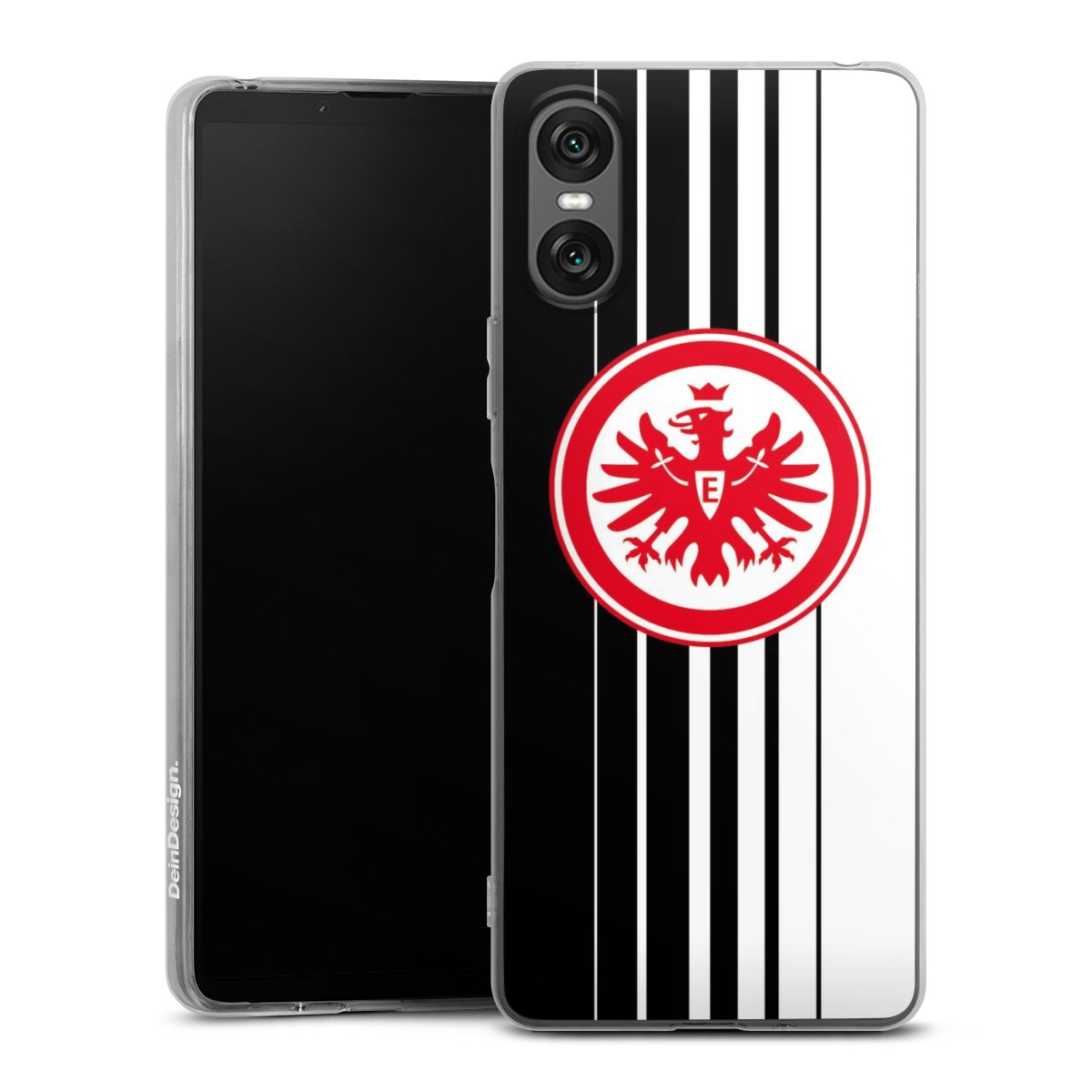 Sony Xperia 10 VI Handy Silikon Hülle Case transparent Handyhülle Stripes Eintracht Frankfurt Official Licensed Product Silikon Case