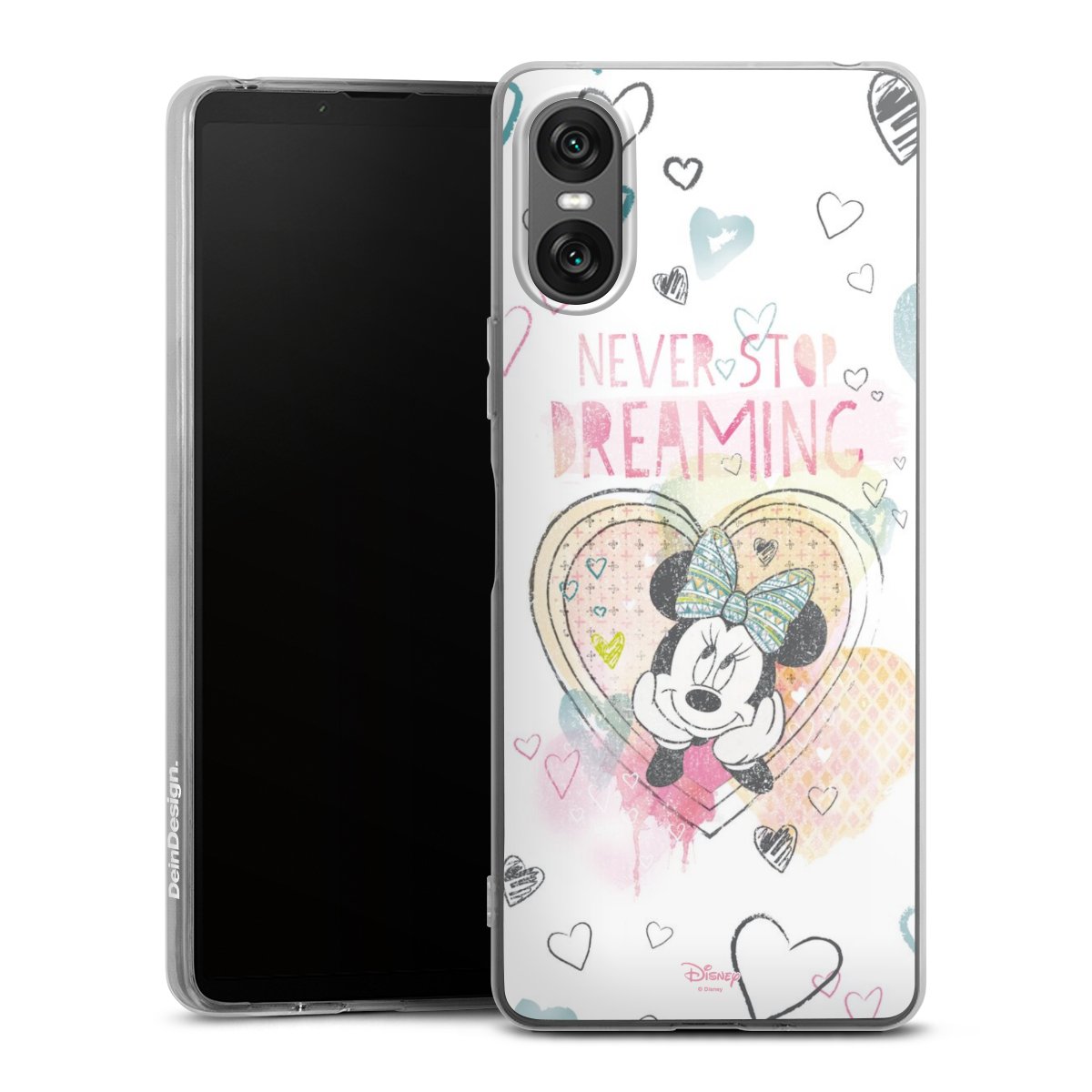 Sony Xperia 10 VI Handy Silikon Hülle Case transparent Handyhülle Disney Official Licensed Product Minnie Mouse Silikon Case