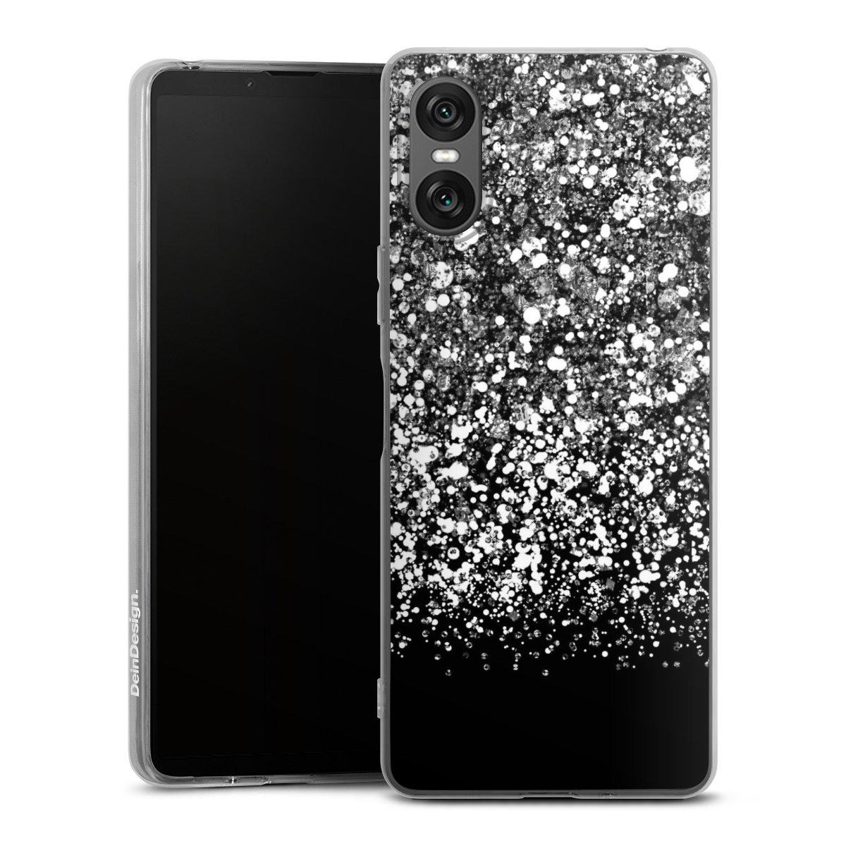 Sony Xperia 10 VI Handy Silikon Hülle Case transparent Handyhülle Glitzer Snowflake Muster Silikon Case