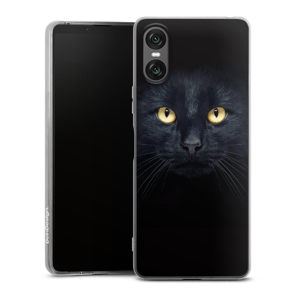 Sony Xperia 10 VI Handy Silikon Hülle Case transparent Handyhülle Eye Cat Black Silikon Case