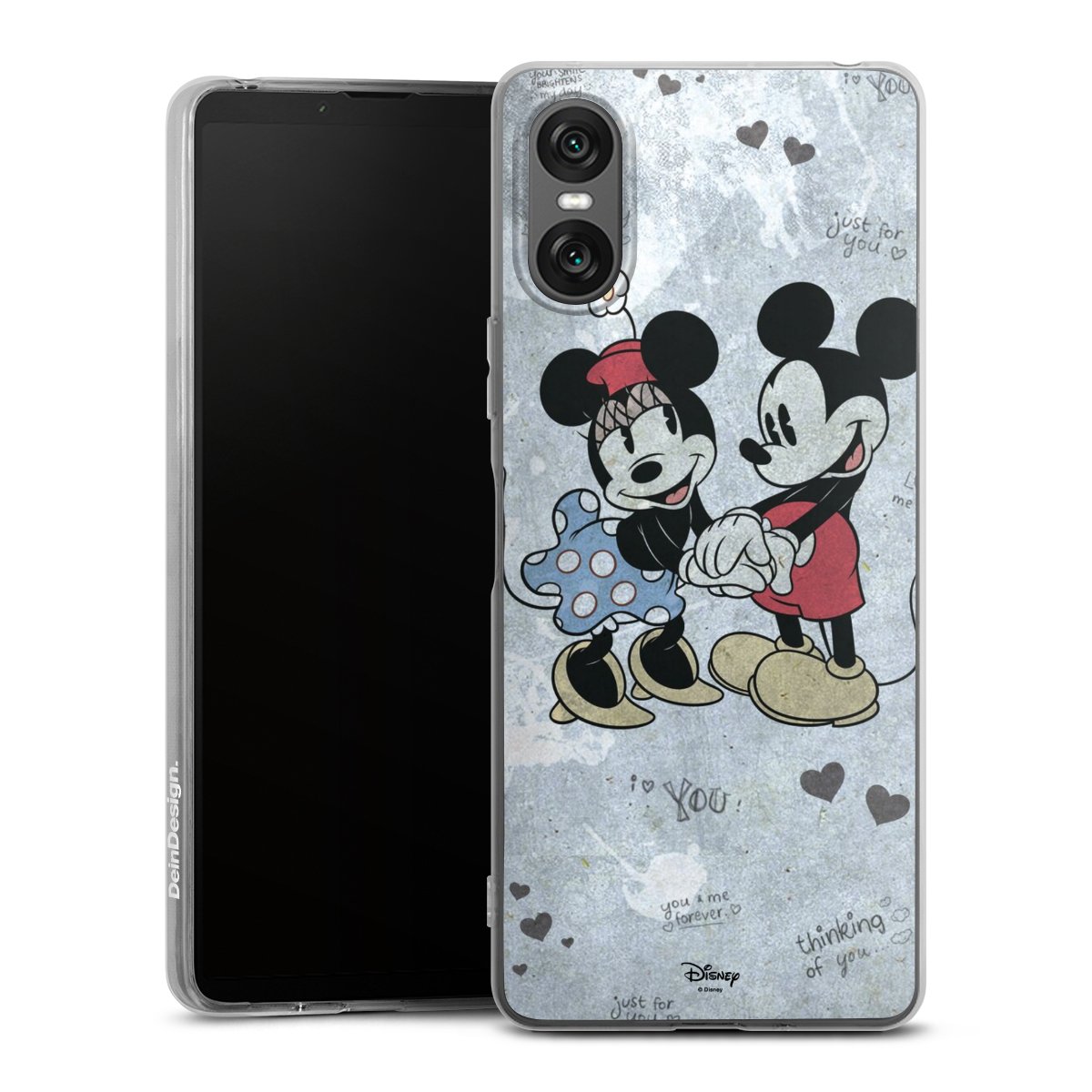 Sony Xperia 10 VI Handy Silikon Hülle Case transparent Handyhülle Mickey & Minnie Mouse Vintage Disney Silikon Case