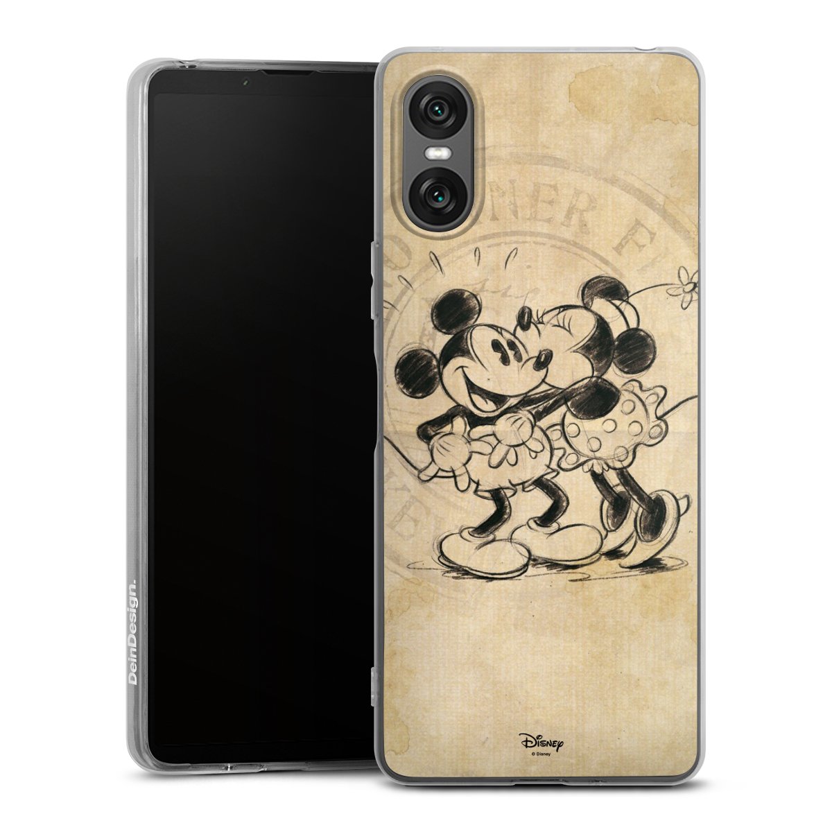 Sony Xperia 10 VI Handy Silikon Hülle Case transparent Handyhülle Mickey Mouse Vintage Minnie Mouse Silikon Case