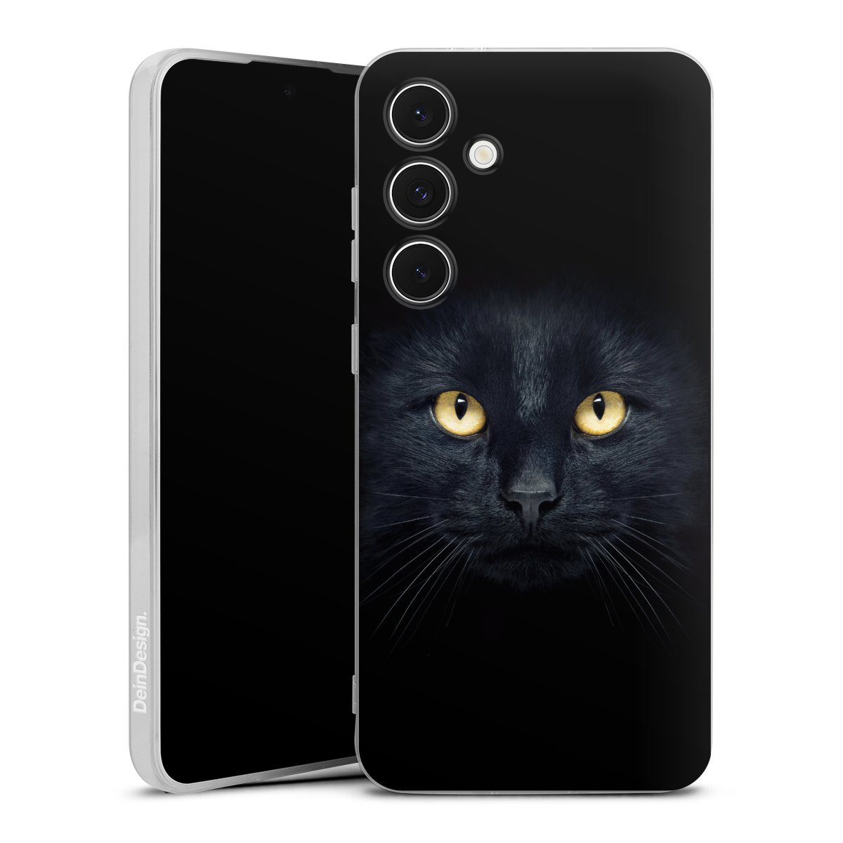 Galaxy S24 FE 5G Handy Silikon Hülle Case transparent Handyhülle Eye Cat Black Silikon Case