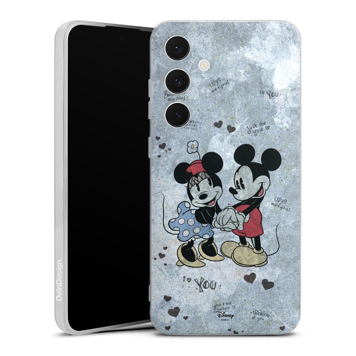 Galaxy S24 FE 5G Handy Silikon Hülle Case transparent Handyhülle Mickey & Minnie Mouse Vintage Disney Silikon Case