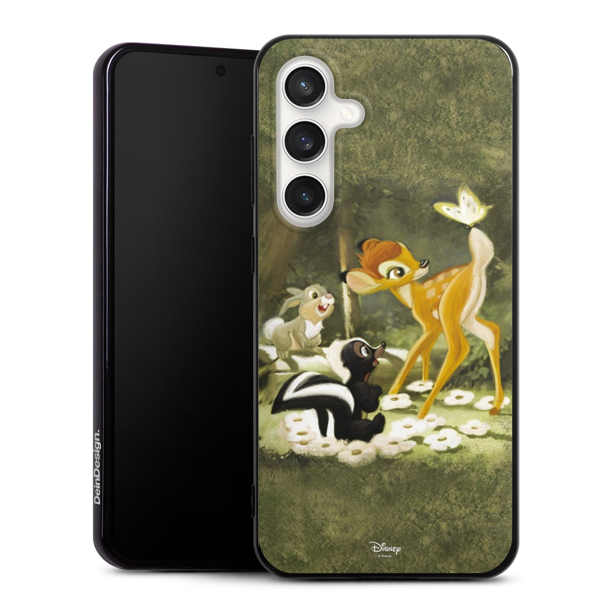 Galaxy S24 FE 5G Handy Silikon Hülle Case schwarz Handyhülle Disney Official Licensed Product Bambi