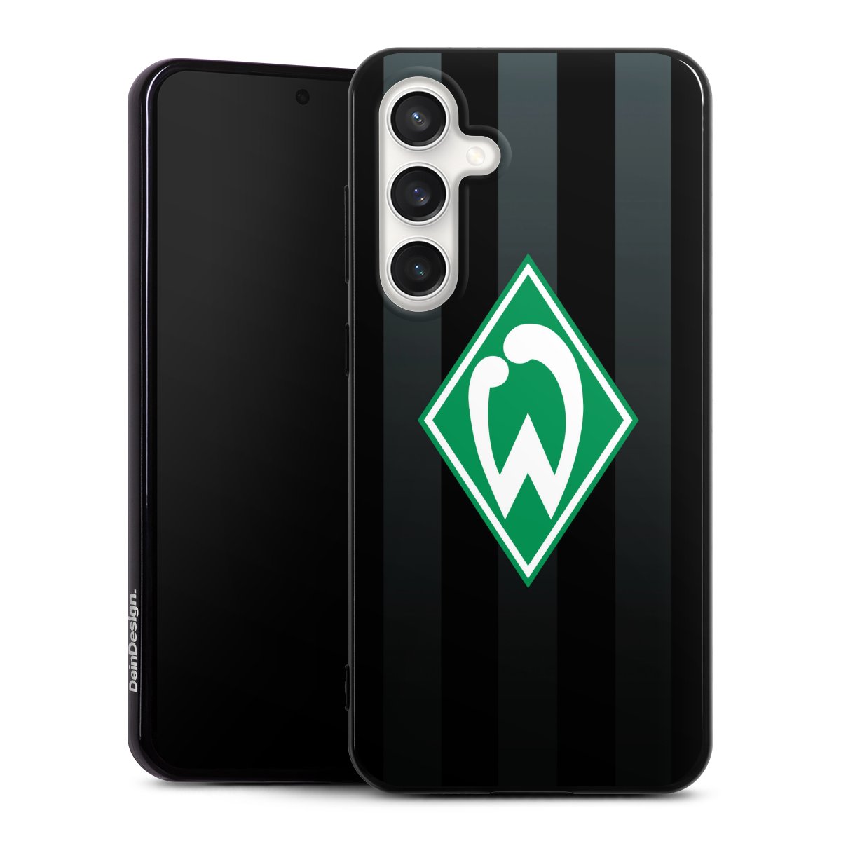 Galaxy S24 FE 5G Handy Silikon Hülle Case schwarz Handyhülle Stripes Sv Werder Bremen Official Licensed Product