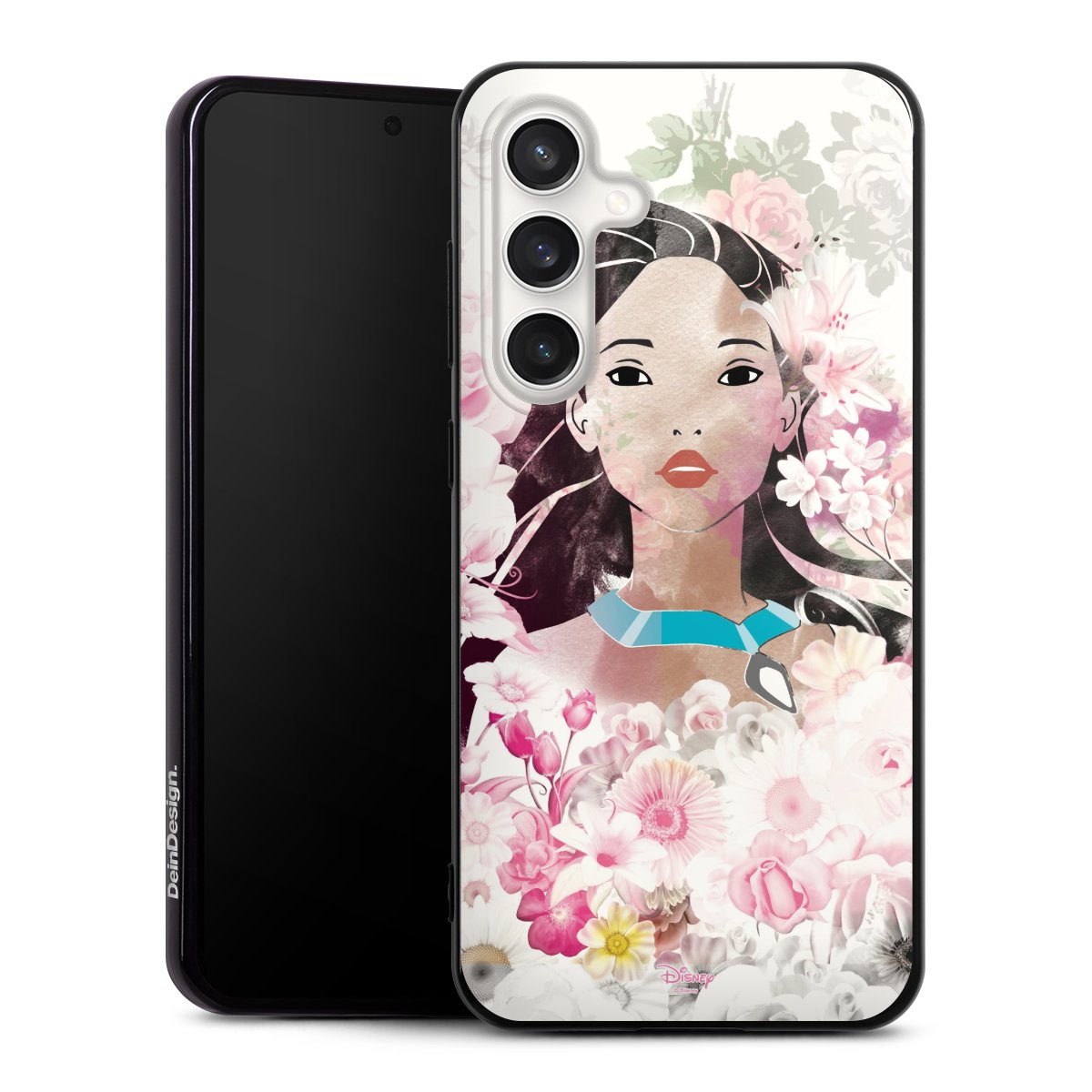 Galaxy S24 FE 5G Handy Silikon Hülle Case schwarz Handyhülle Pocahontas Official Licensed Product Disney