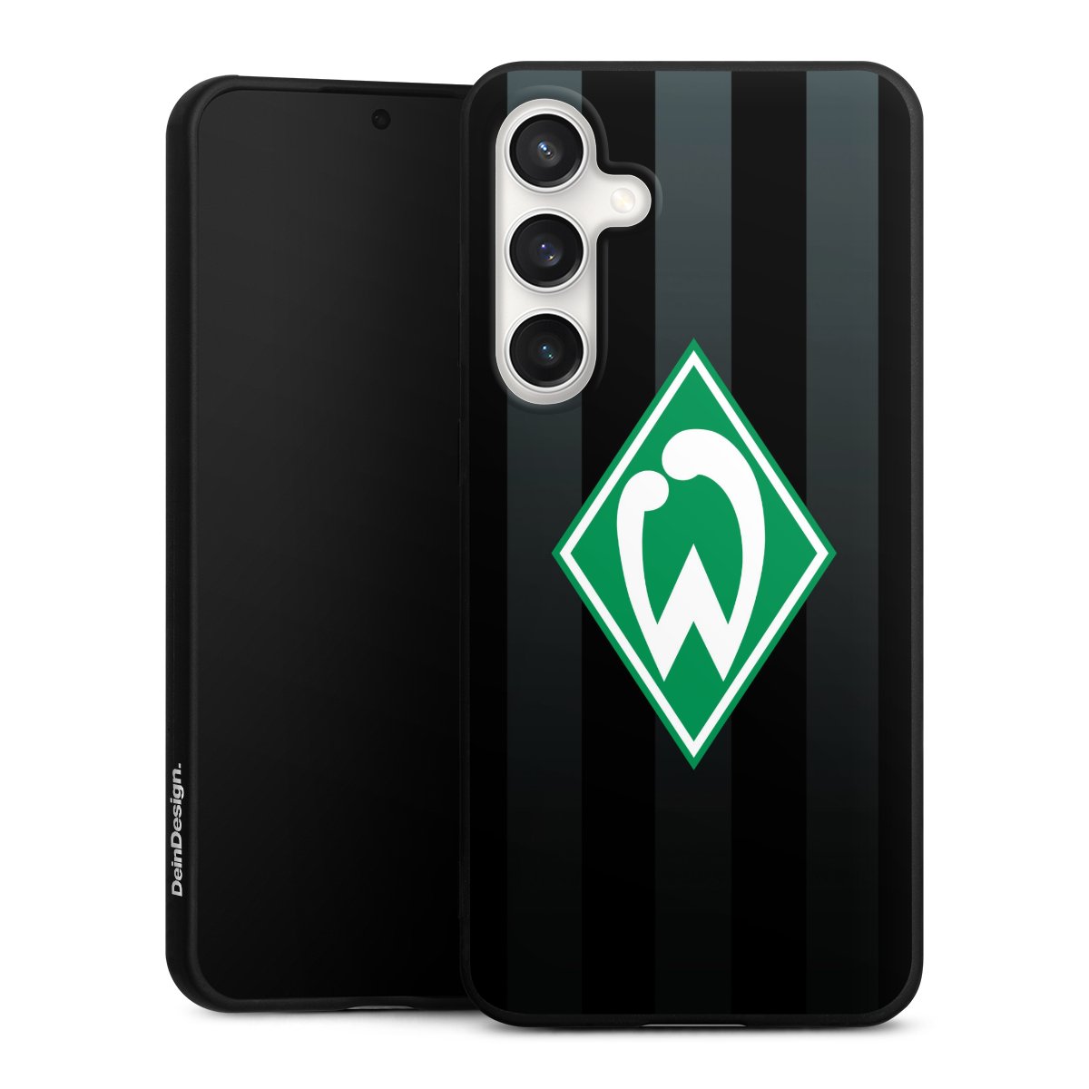 Galaxy S24 FE 5G Handy Premium Silikon Hülle Handyhülle schwarz Case Stripes Sv Werder Bremen Official Licensed Product Silikon Premium Case