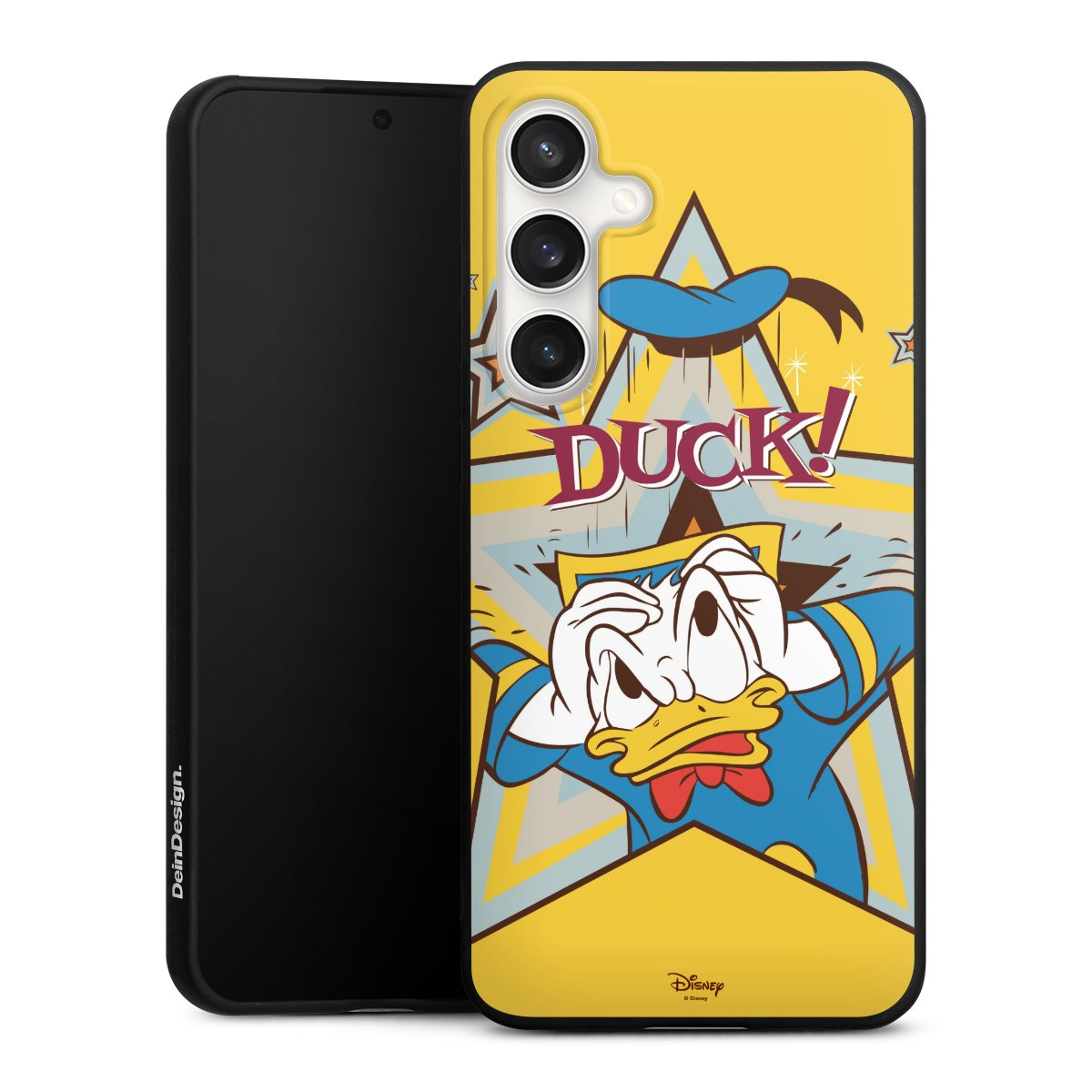 Galaxy S24 FE 5G Handy Premium Silikon Hülle Handyhülle schwarz Case Official Licensed Product Donald Duck Disney Silikon Premium Case