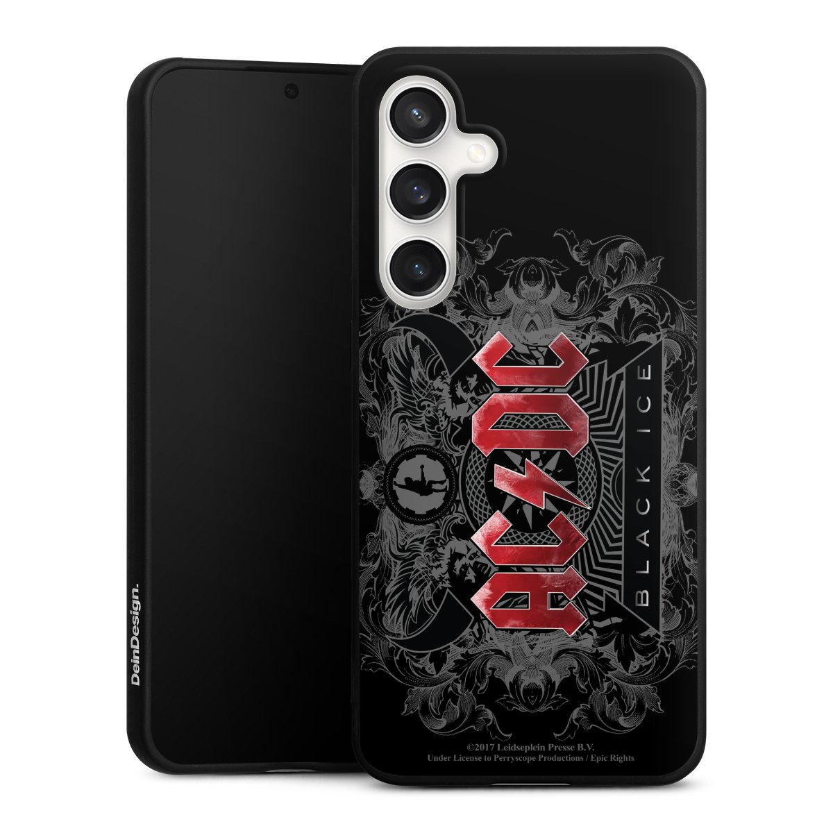 Galaxy S24 FE 5G Handy Premium Silikon Hülle Handyhülle schwarz Case Merchandise Black Ice Acdc Silikon Premium Case